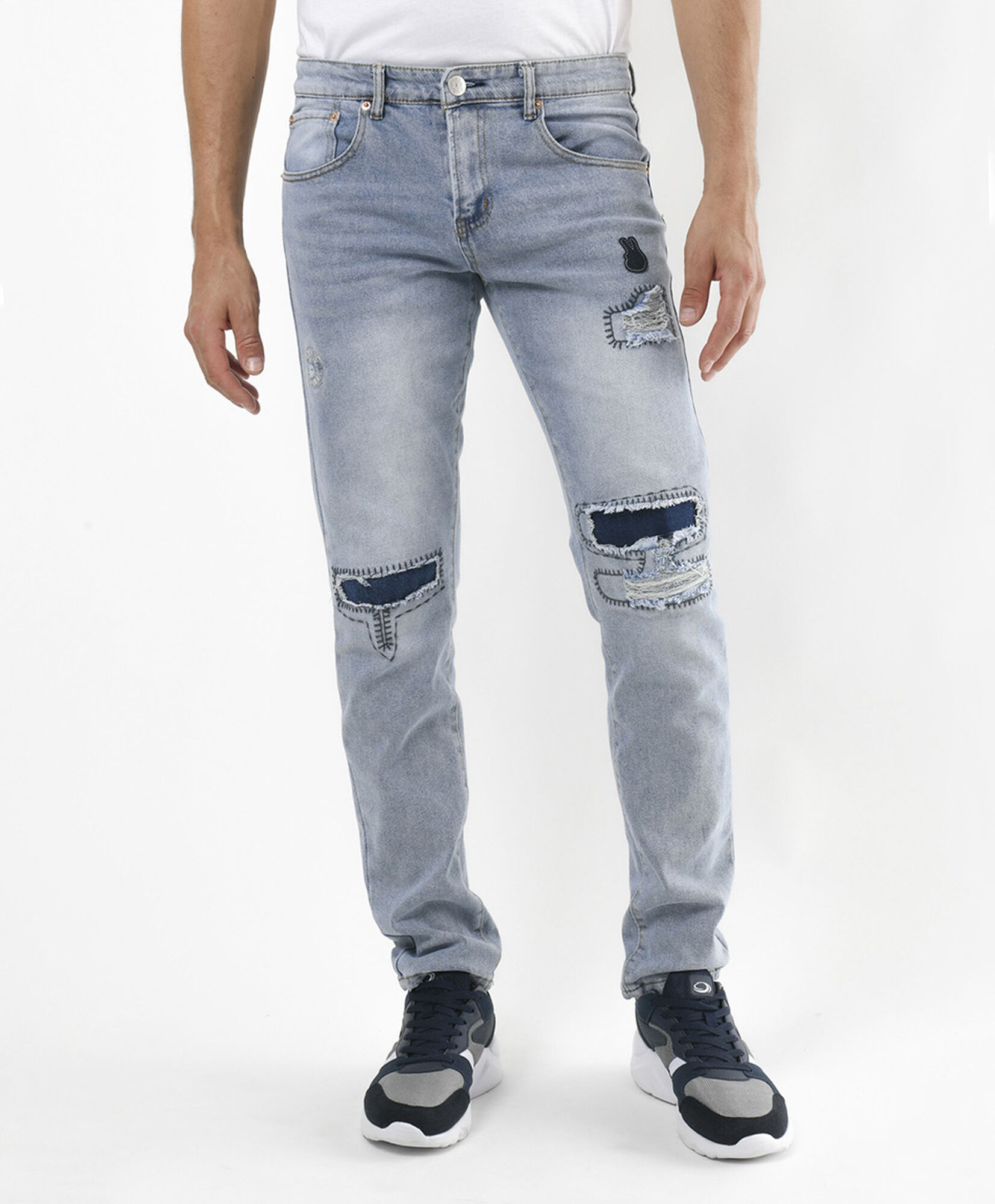 Jeans hombre parches y bordados skinny fit Jeans hombre parches y bordados skinny fit