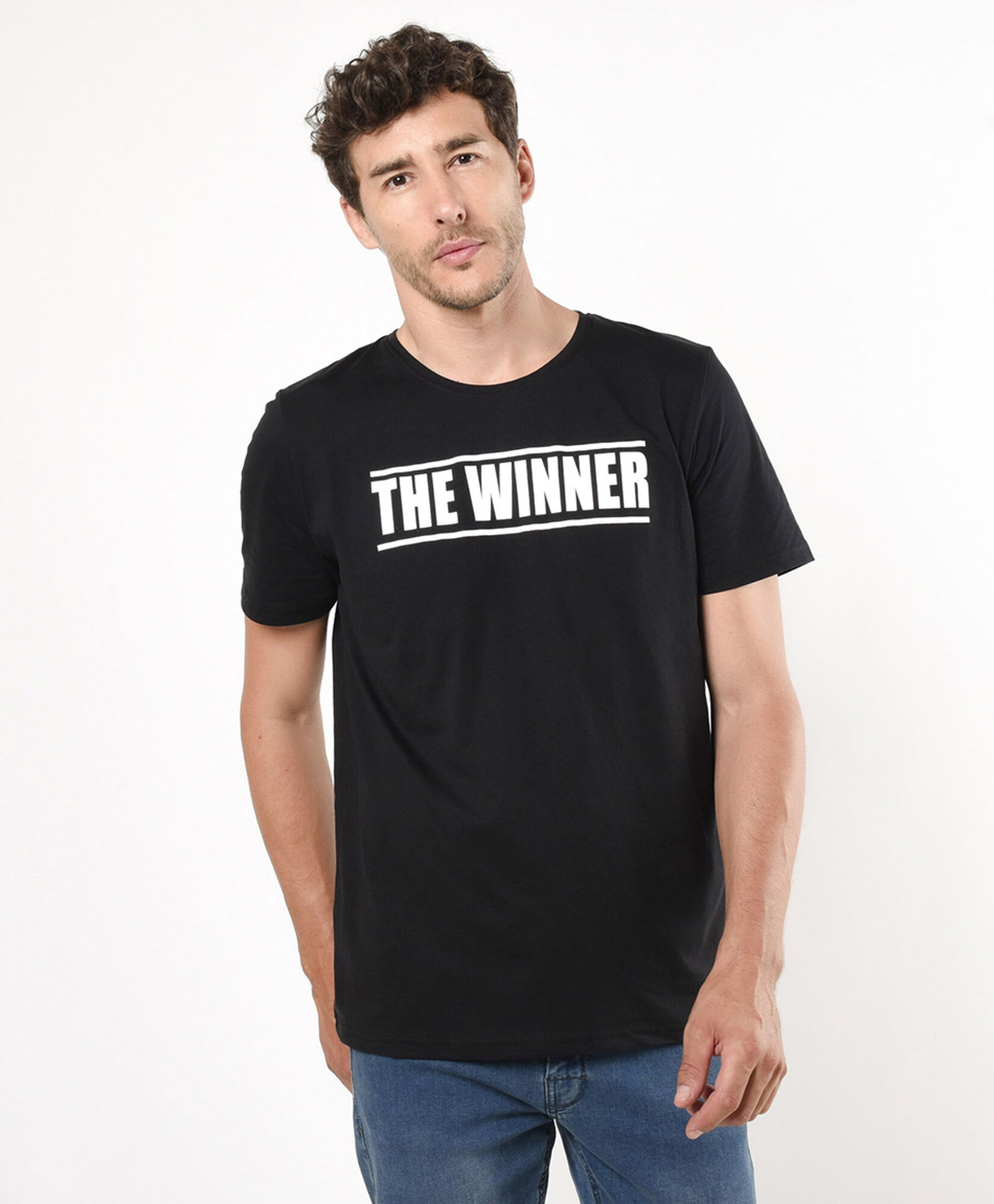 Polera hombre doble estampado frase Polera hombre doble estampado frase