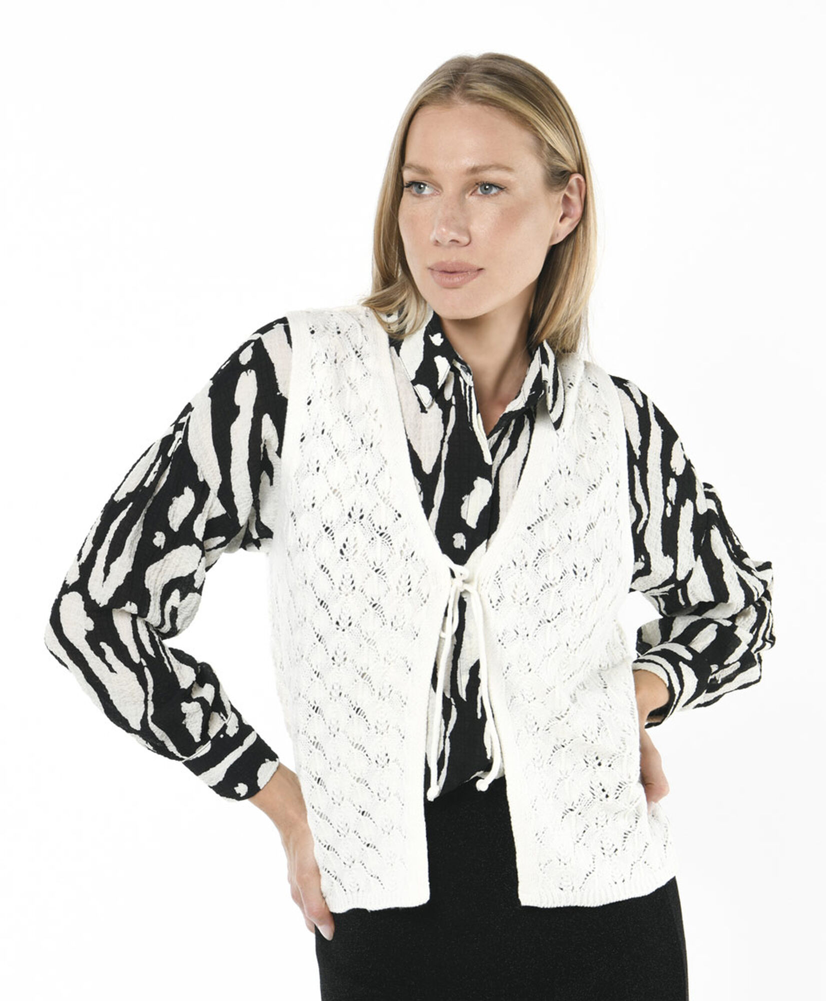 Vest mujer tejido lazo frontal Vest mujer tejido lazo frontal