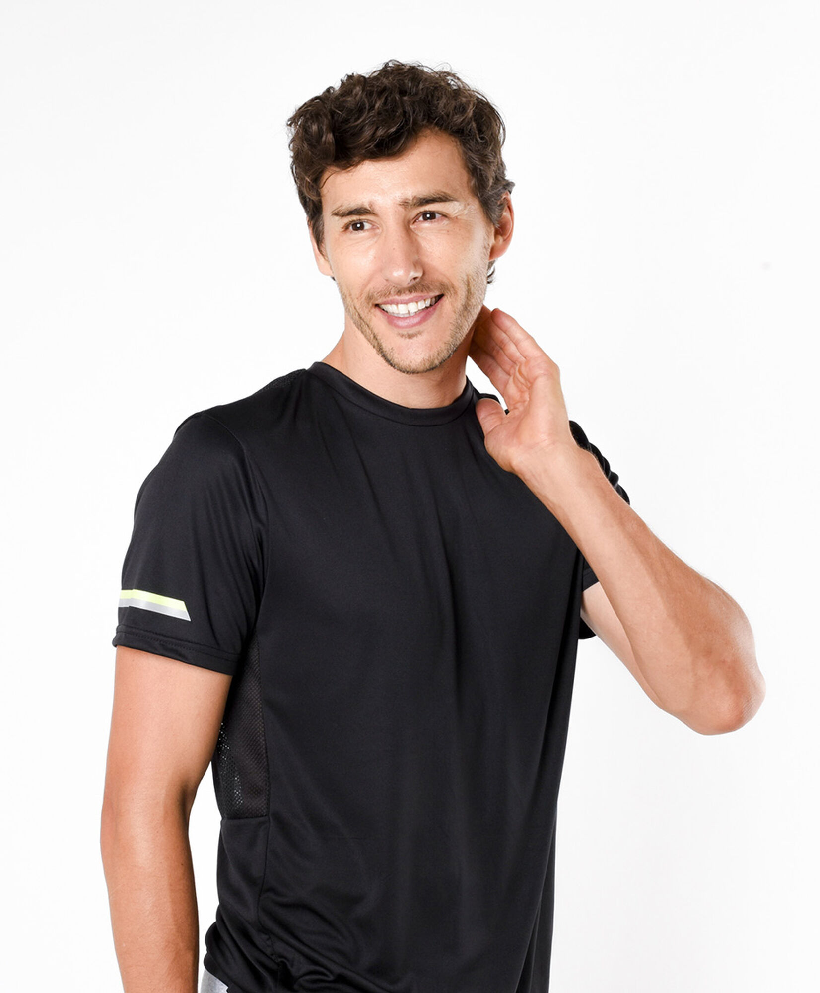 Polera deportiva hombre líneas bicolor Polera deportiva hombre líneas bicolor