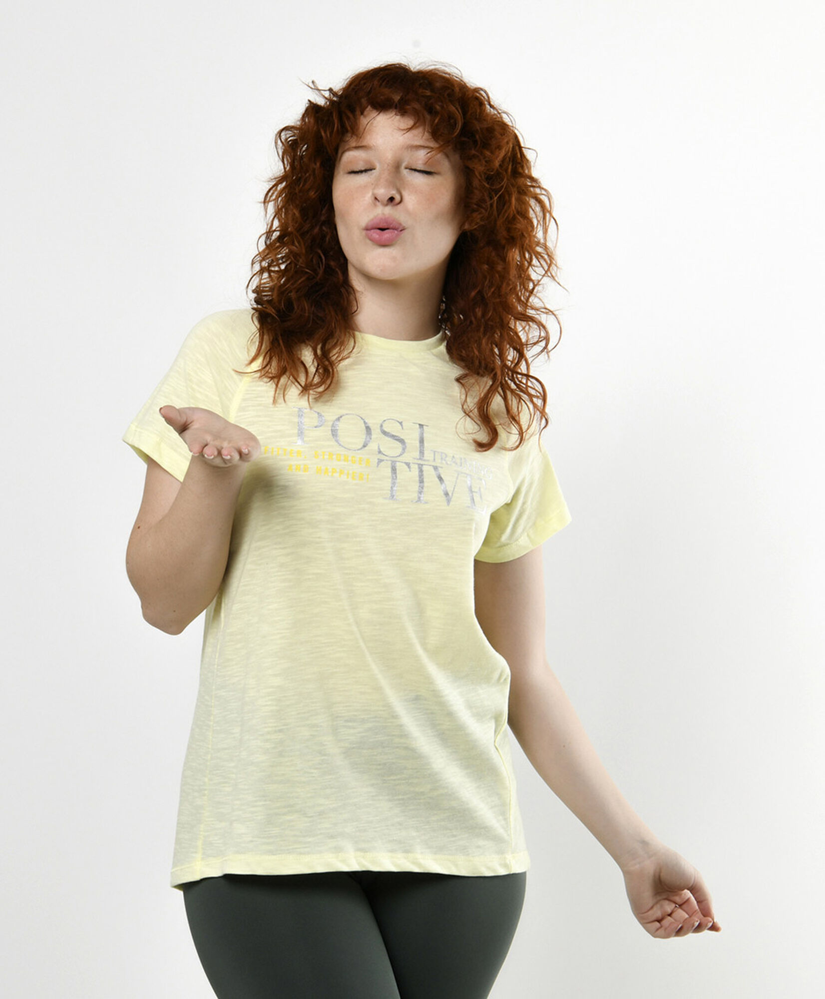 Polera deportiva mujer positive amarilla Polera deportiva mujer positive amarilla
