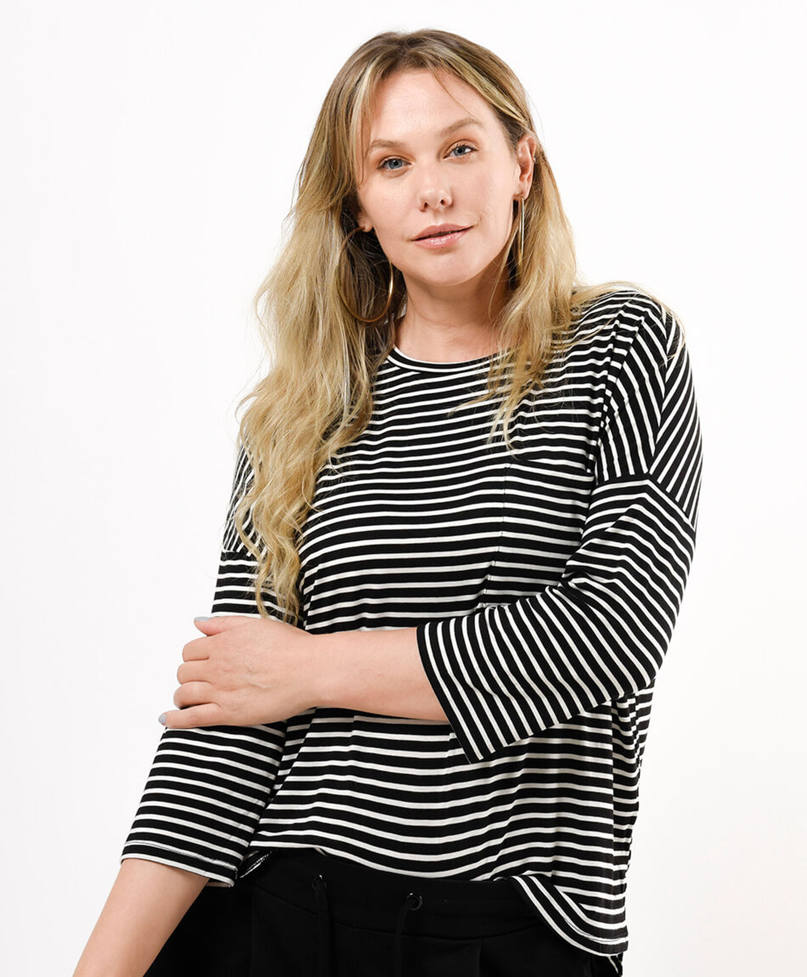 Polera mujer líneas bicolor Polera mujer líneas bicolor