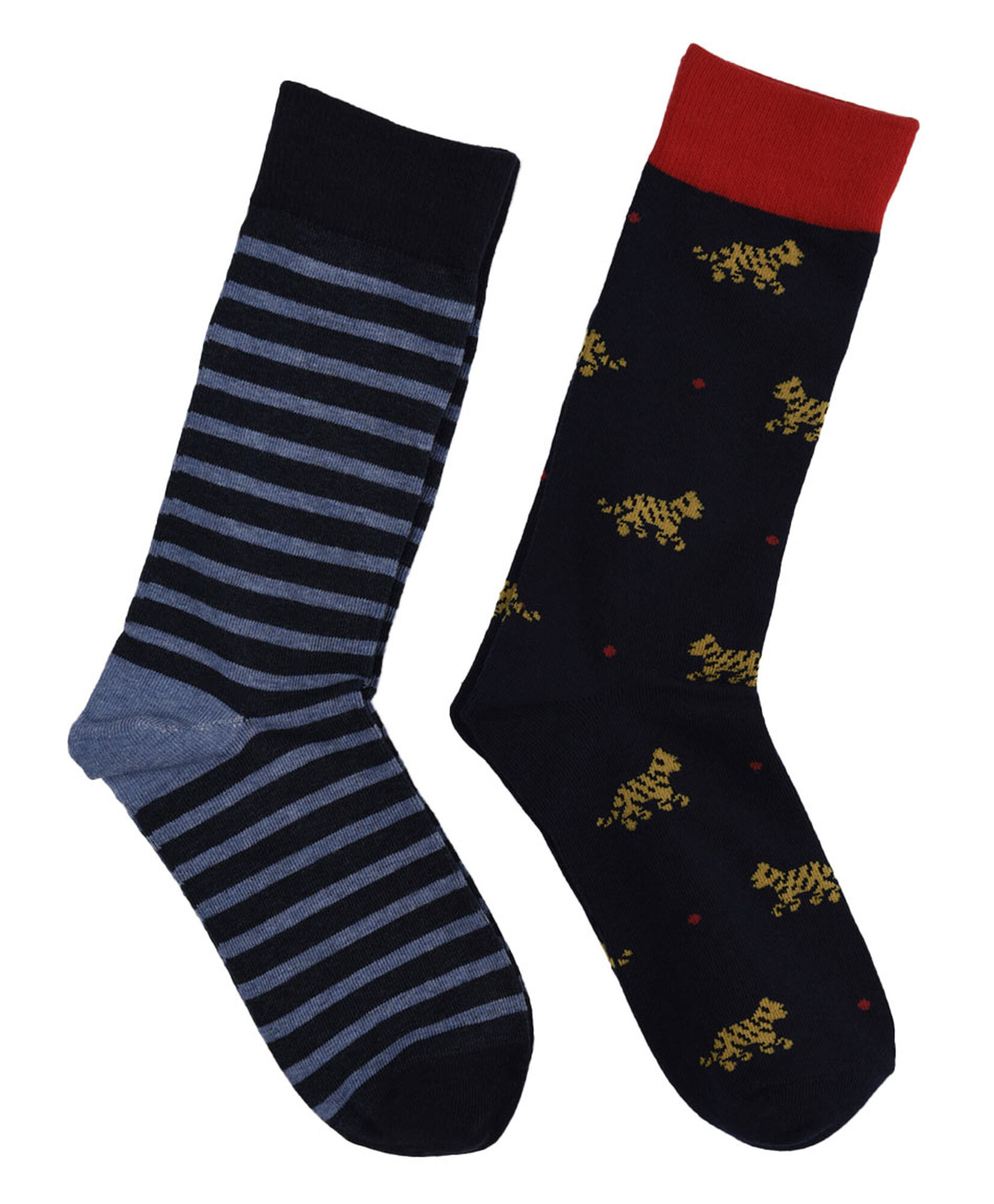 Pack 2 calcetines hombre tigres y líneas Pack 2 calcetines hombre tigres y líneas