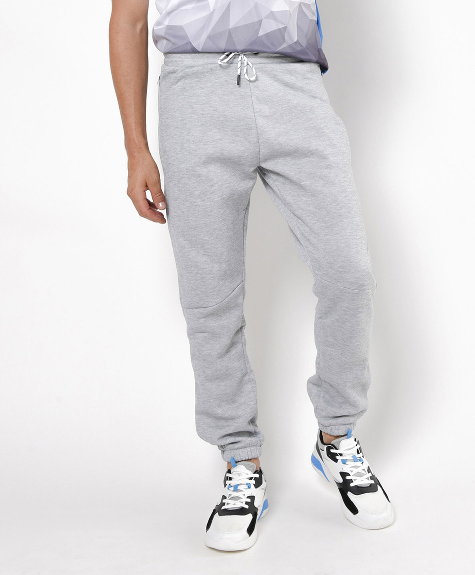 Pantalón de buzo hombre jaspeado slim fit Pantalón de buzo hombre jaspeado slim fit