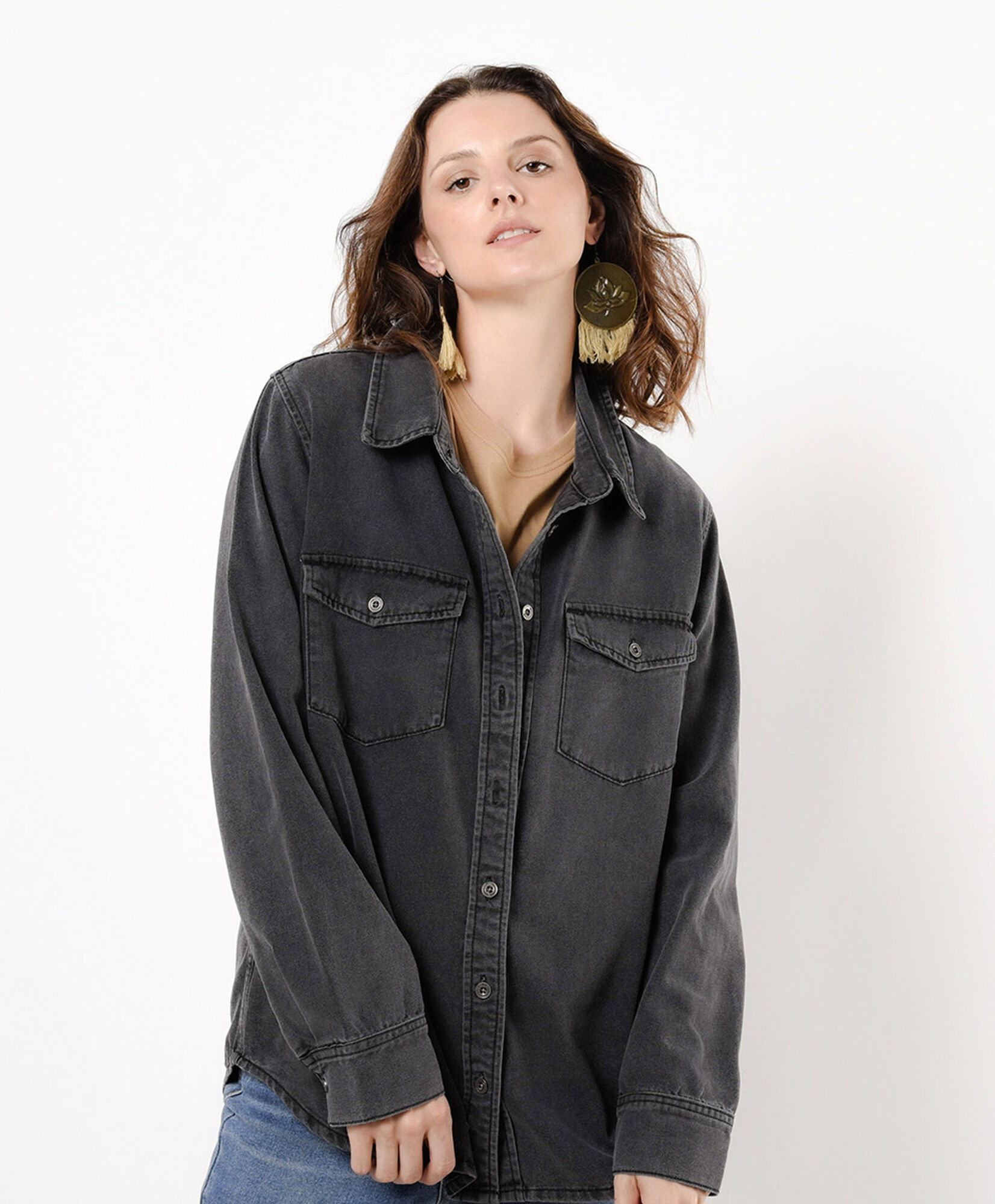 Blusa mujer denim dark Blusa mujer denim dark