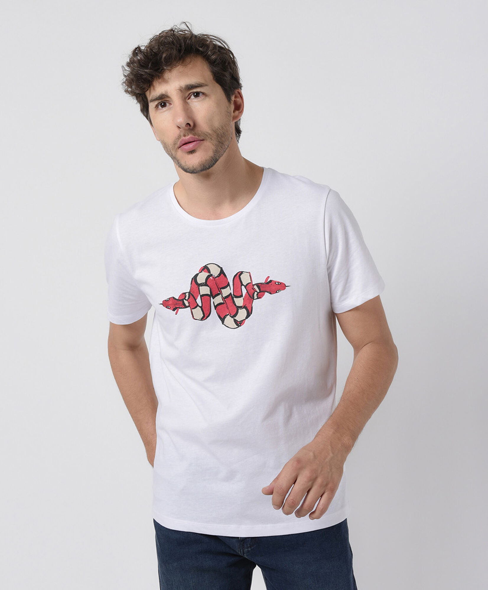 Polera hombre estampado serpientes Polera hombre estampado serpientes
