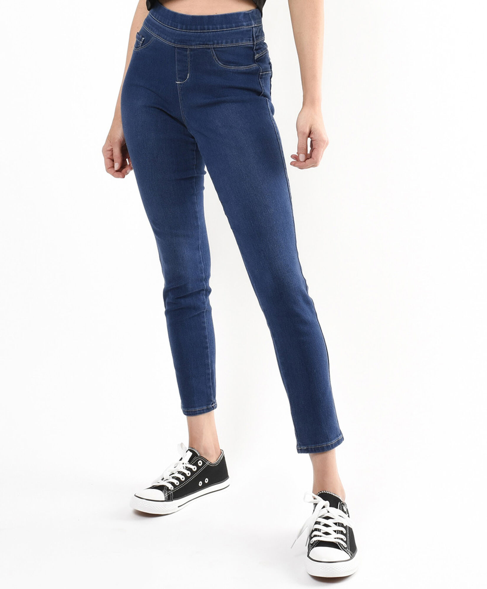 Jeans mujer leggins doble pretina skinny fit azul Jeans mujer leggins doble pretina skinny fit azul