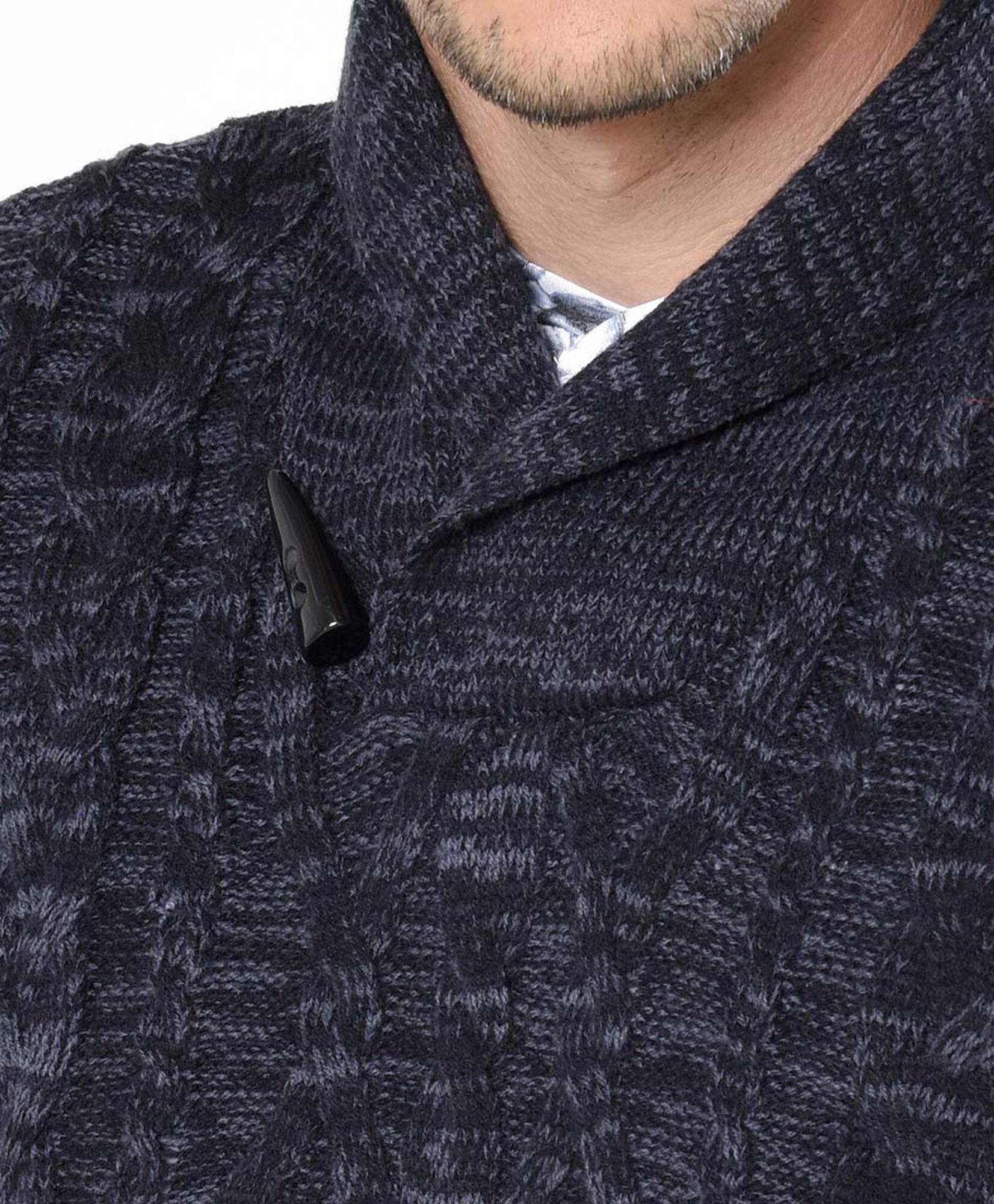 Sweater hombre trenzado jaspeado Sweater hombre trenzado jaspeado