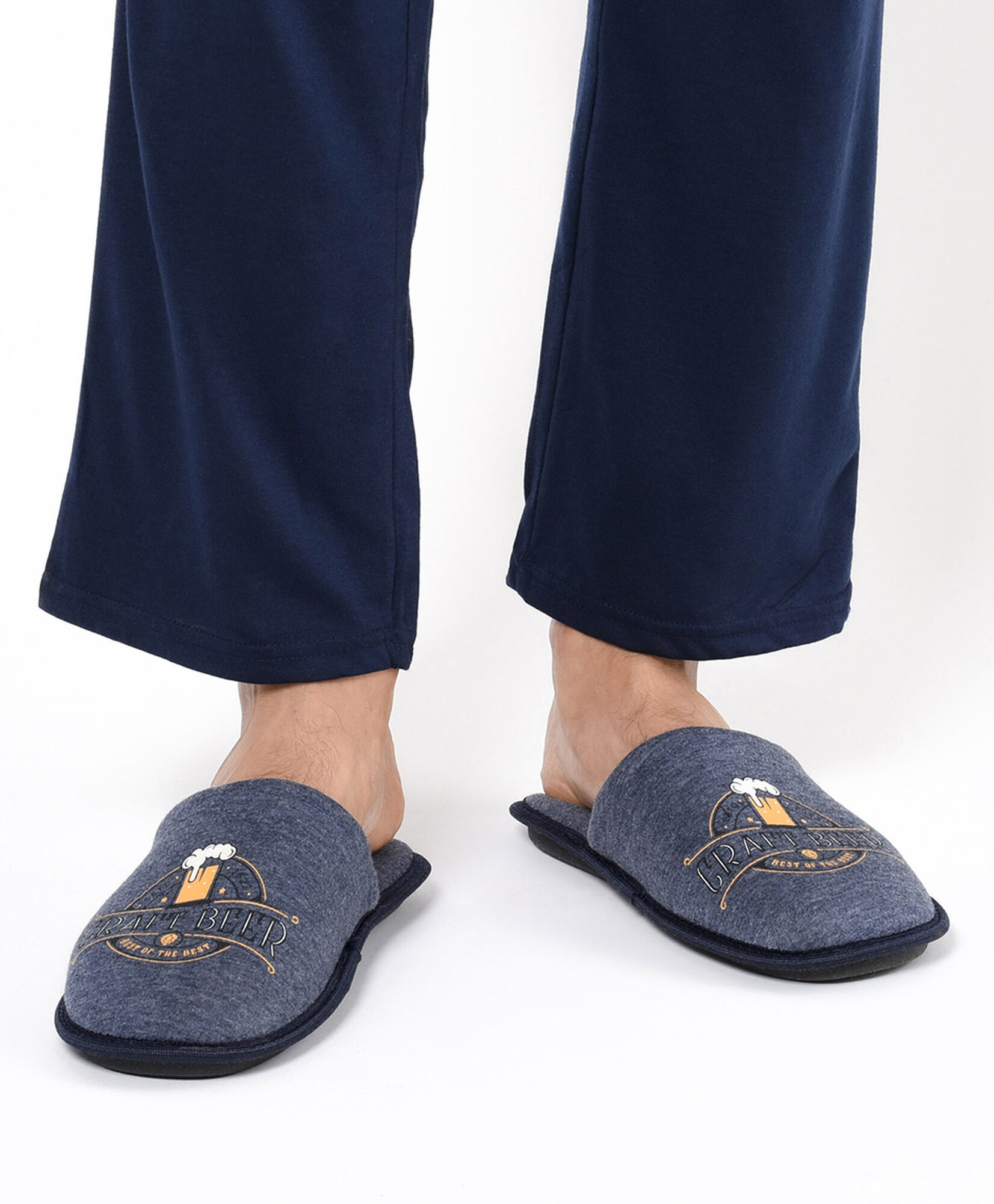 Pantufla hombre estampado vaso Pantufla hombre estampado vaso