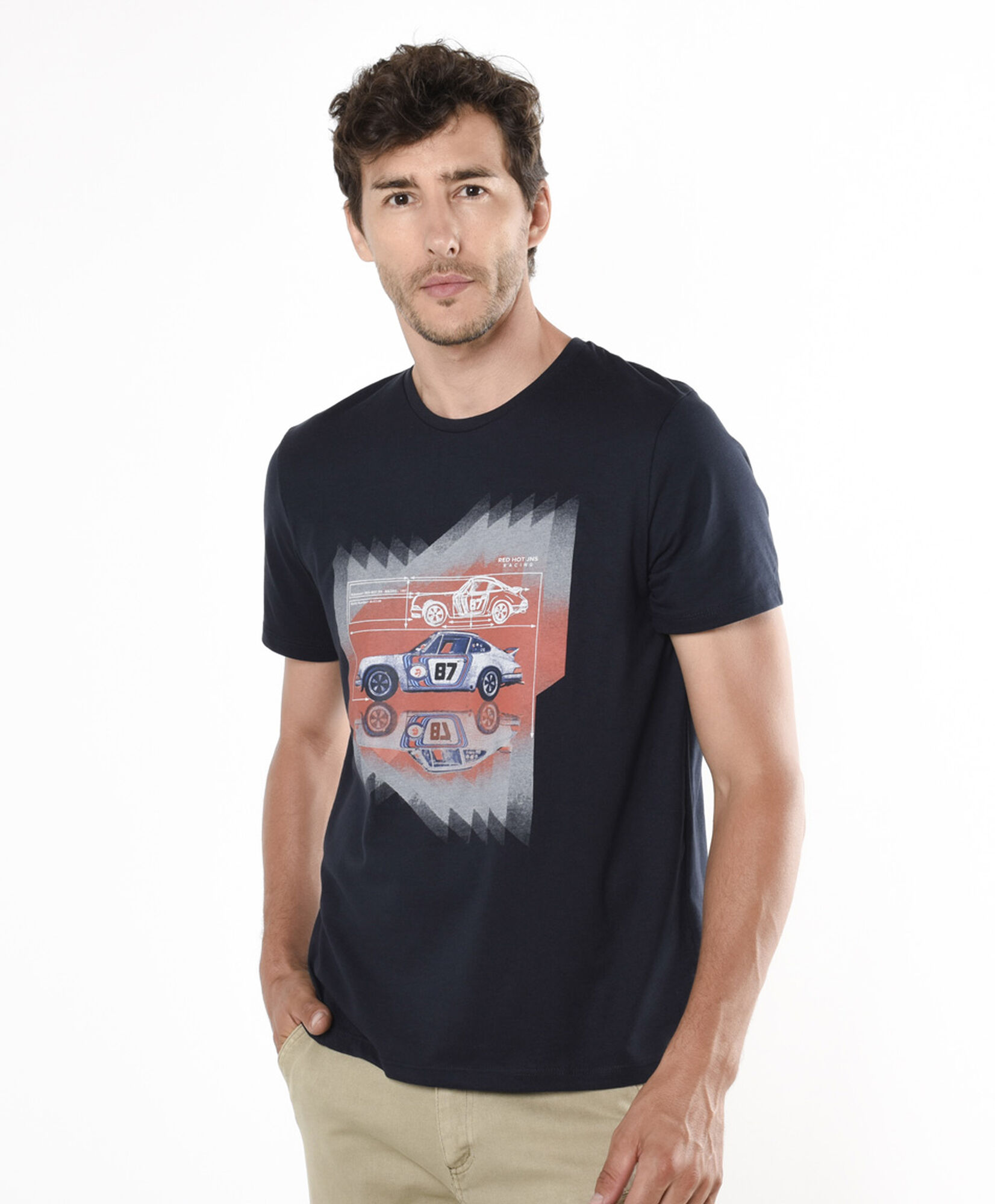 Polera hombre estampado auto Polera hombre estampado auto
