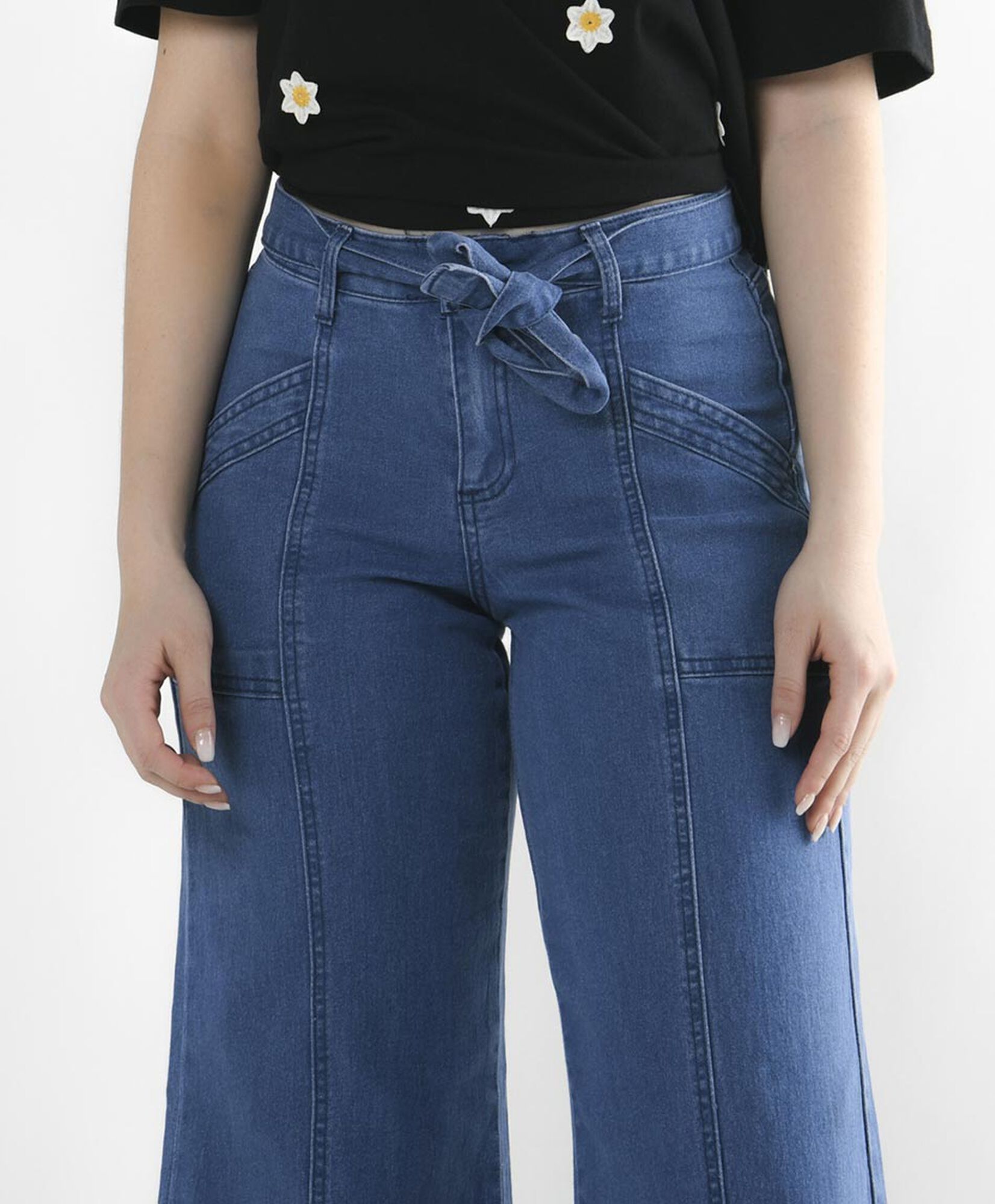 Jeans mujer costuras verticales wide Jeans mujer costuras verticales wide