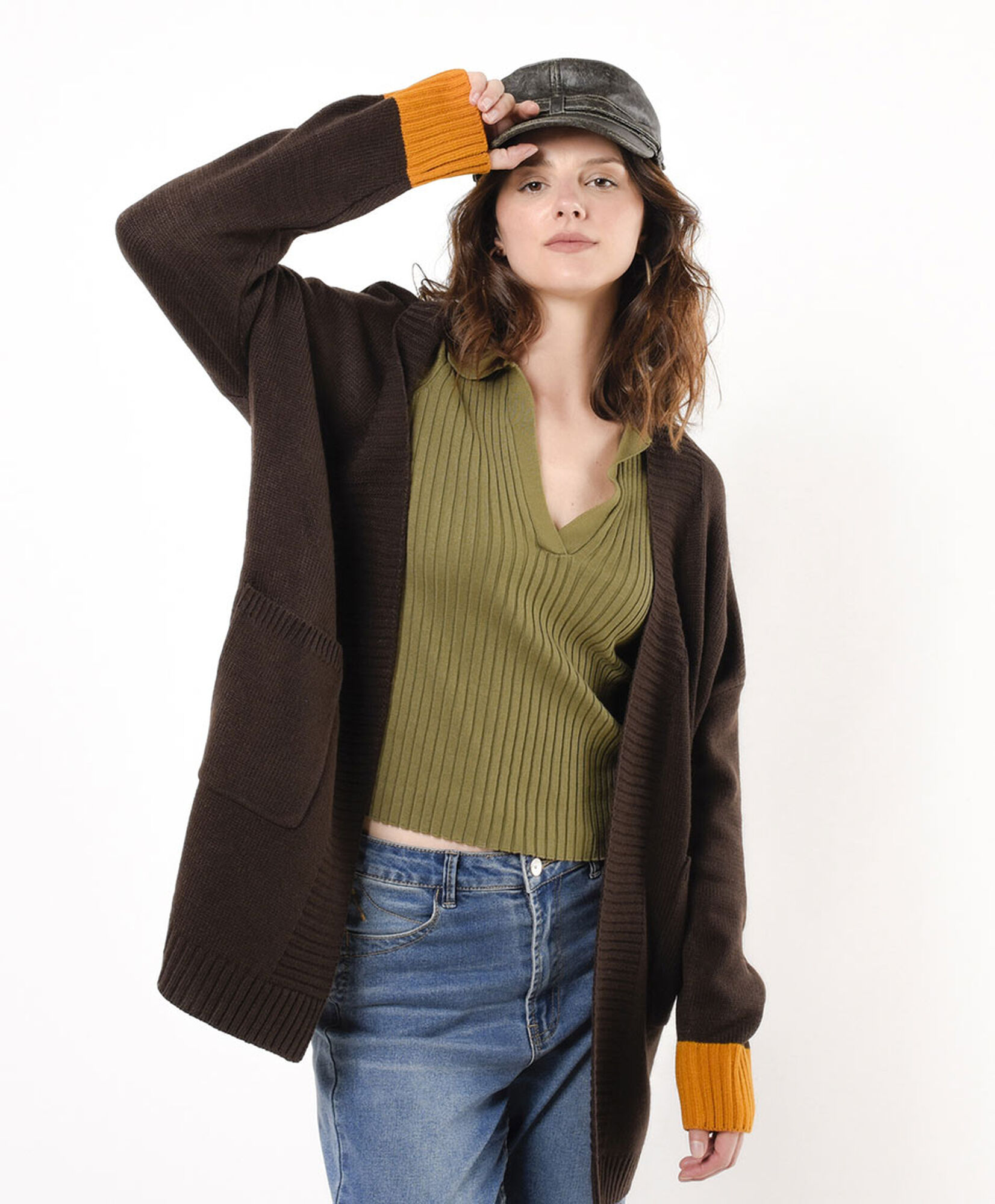 Cardigan mujer bicolor floreado Cardigan mujer bicolor floreado