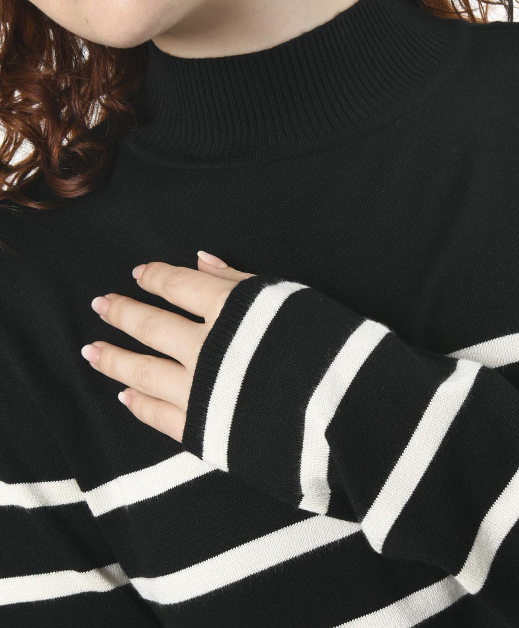 Sweater mujer líneas bicolor cuello perkins Sweater mujer líneas bicolor cuello perkins