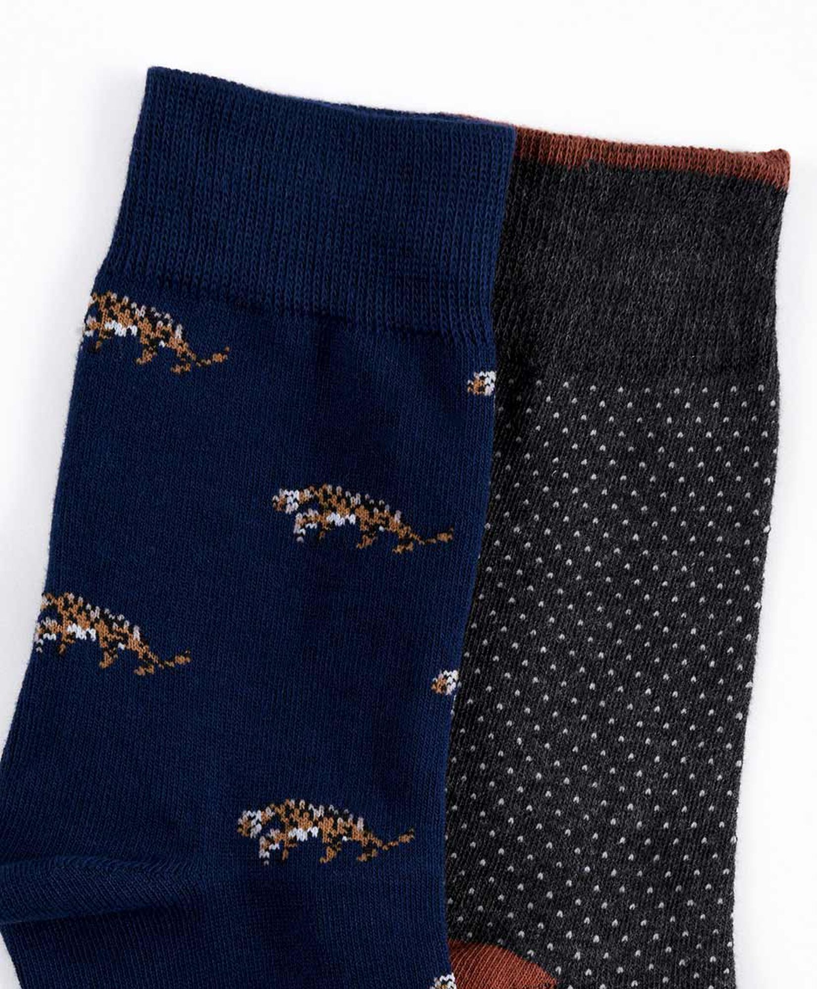 Pack 2 calcetines hombre puntos y tigres Pack 2 calcetines hombre puntos y tigres