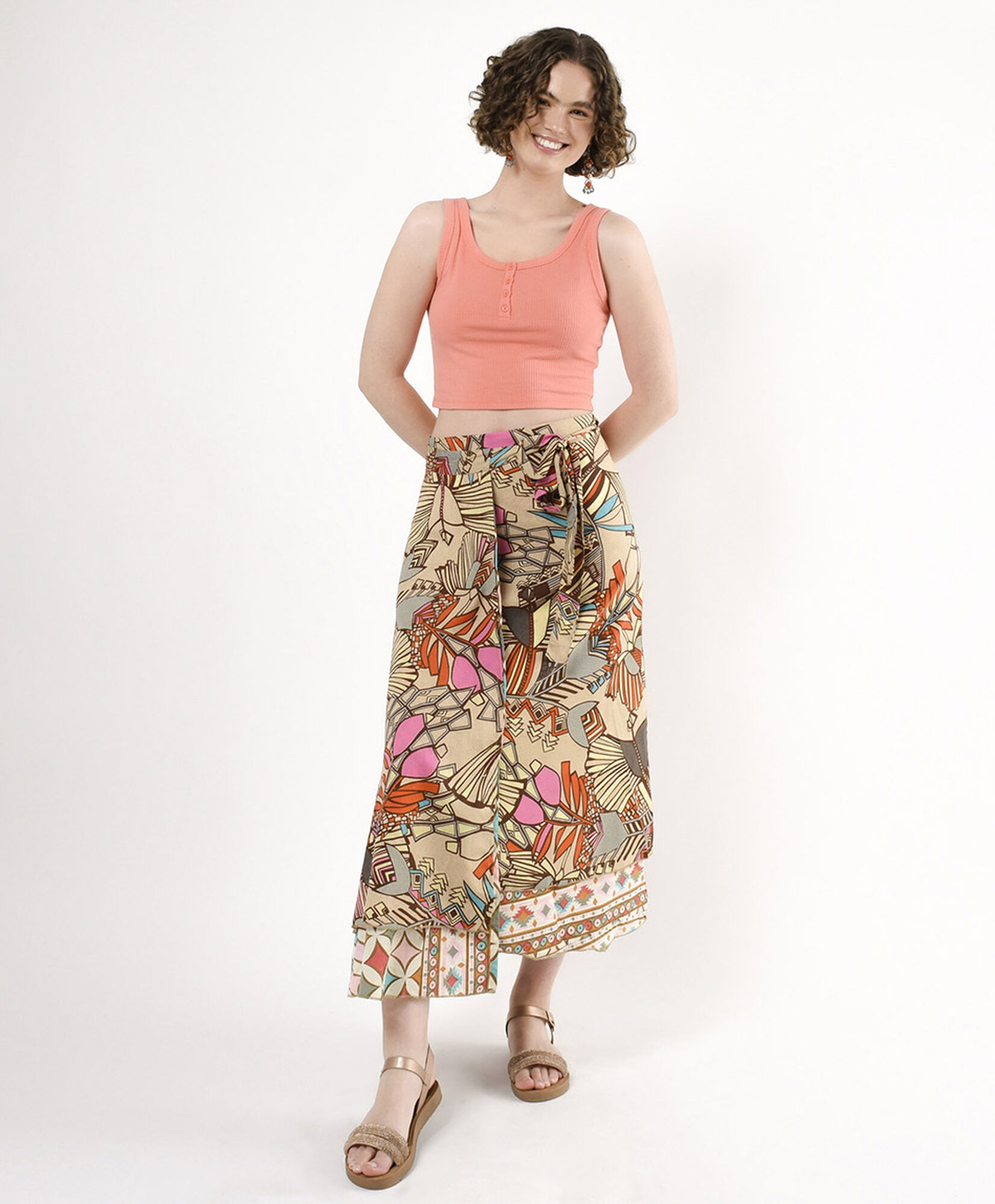 Falda mujer estilo pareo estampada Falda mujer estilo pareo estampada