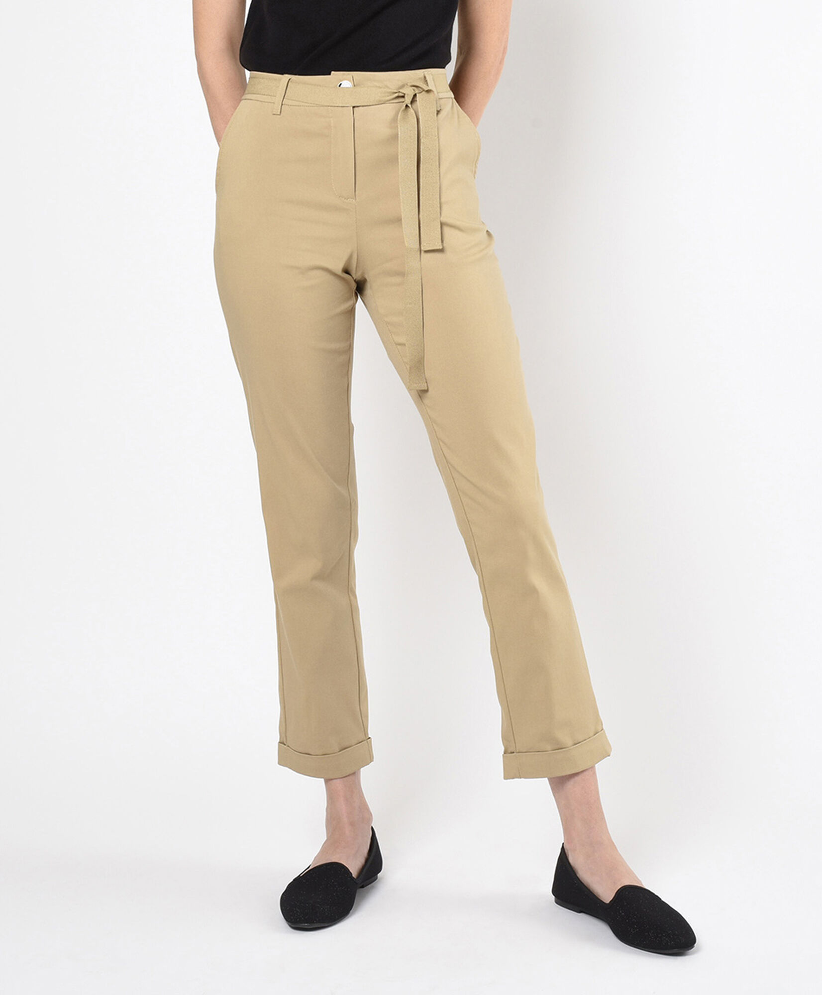 Pantalón mujer cinturón lazo Pantalón mujer cinturón lazo