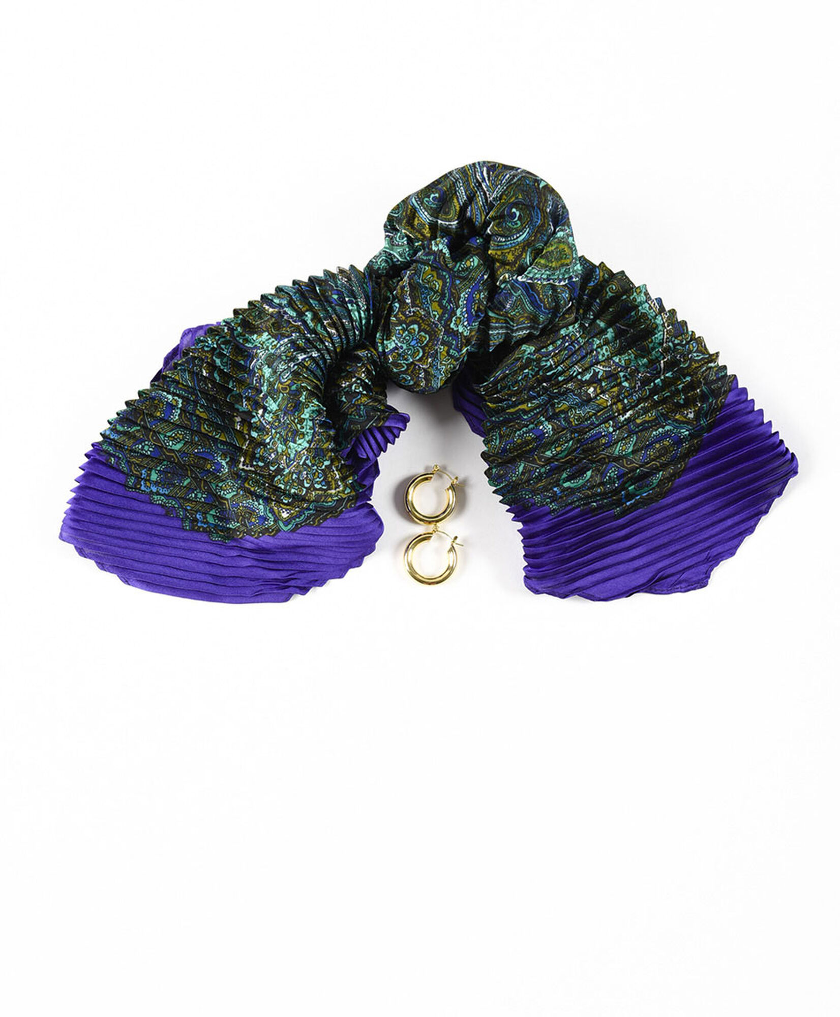 Set pañuelo + aros mujer print bicolor Set pañuelo + aros mujer print bicolor