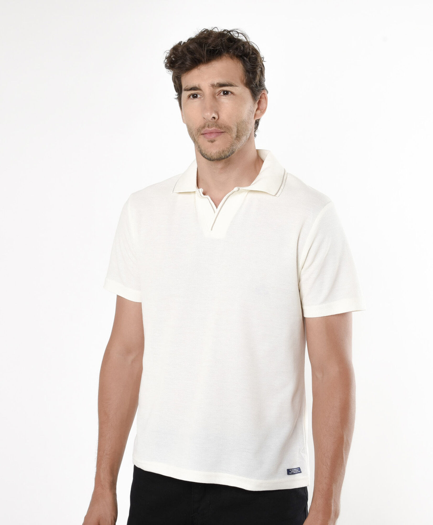 Polera hombre lisa cuello piqué Polera hombre lisa cuello piqué