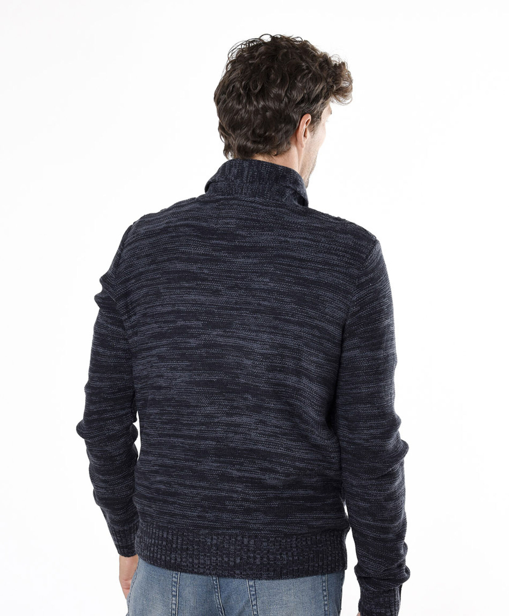 Sweater hombre trenzado jaspeado Sweater hombre trenzado jaspeado