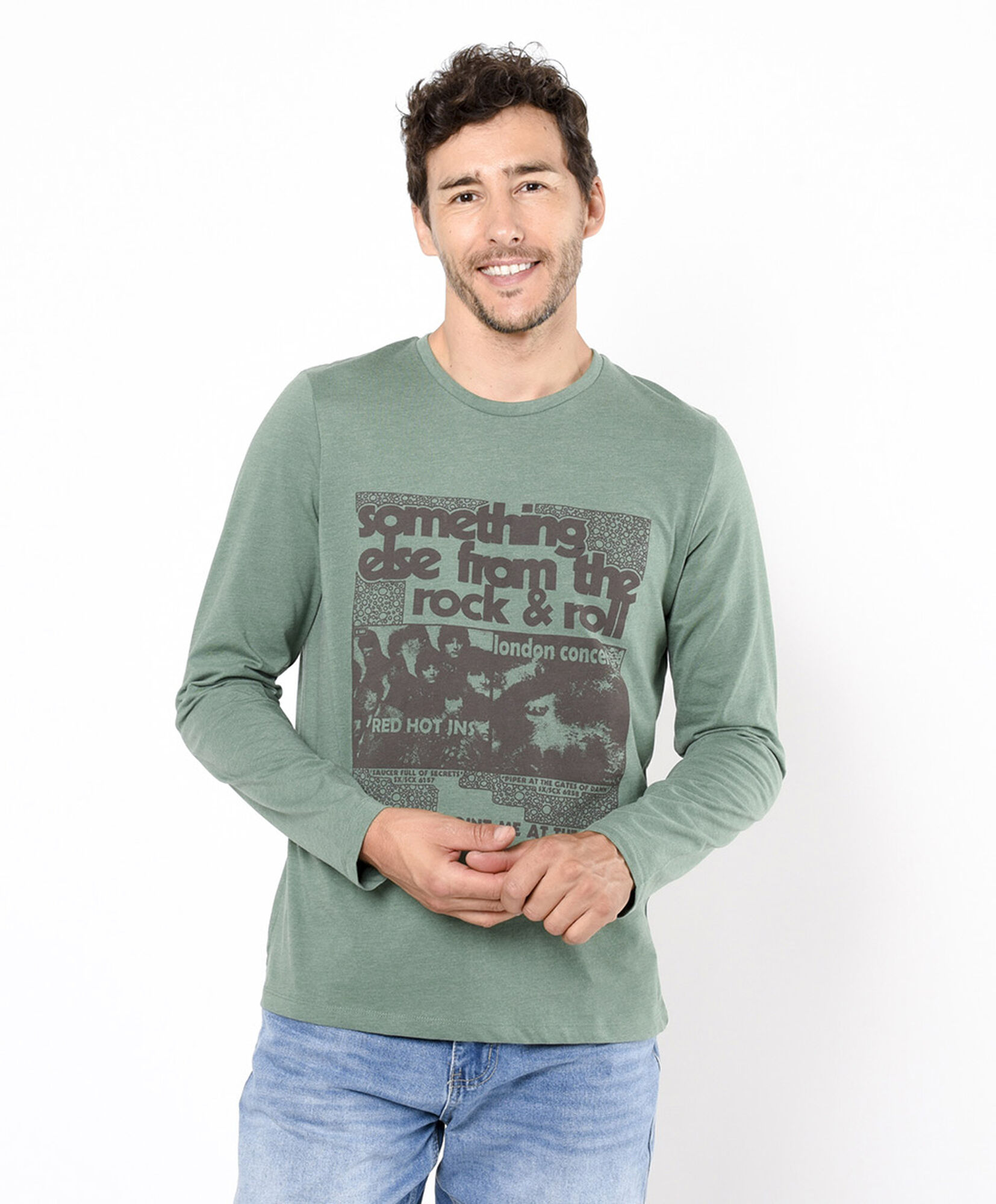 Polera hombre rock verde Polera hombre rock verde