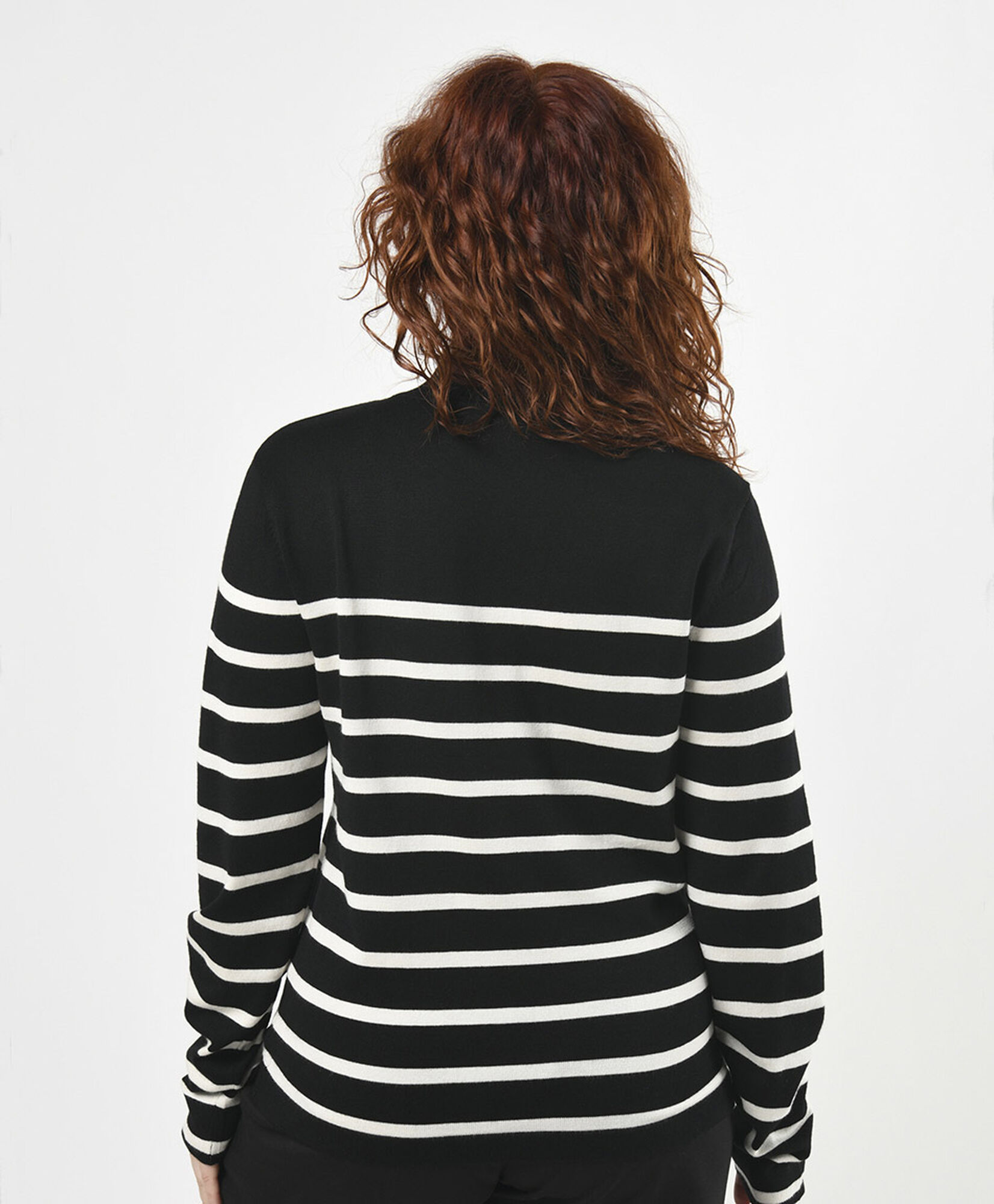 Sweater mujer líneas bicolor cuello perkins Sweater mujer líneas bicolor cuello perkins