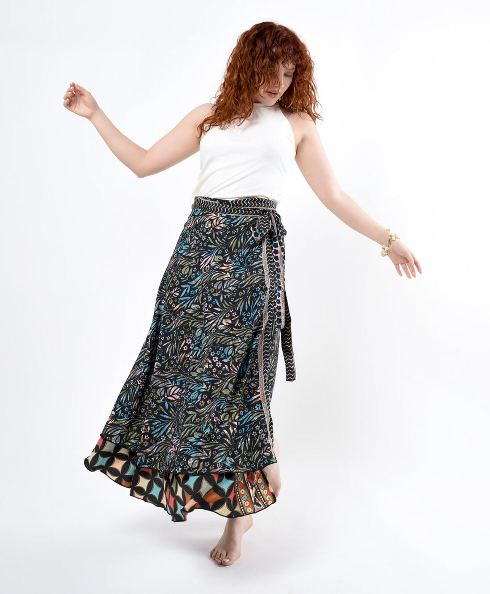Falda mujer estilo pareo estampada Falda mujer estilo pareo estampada