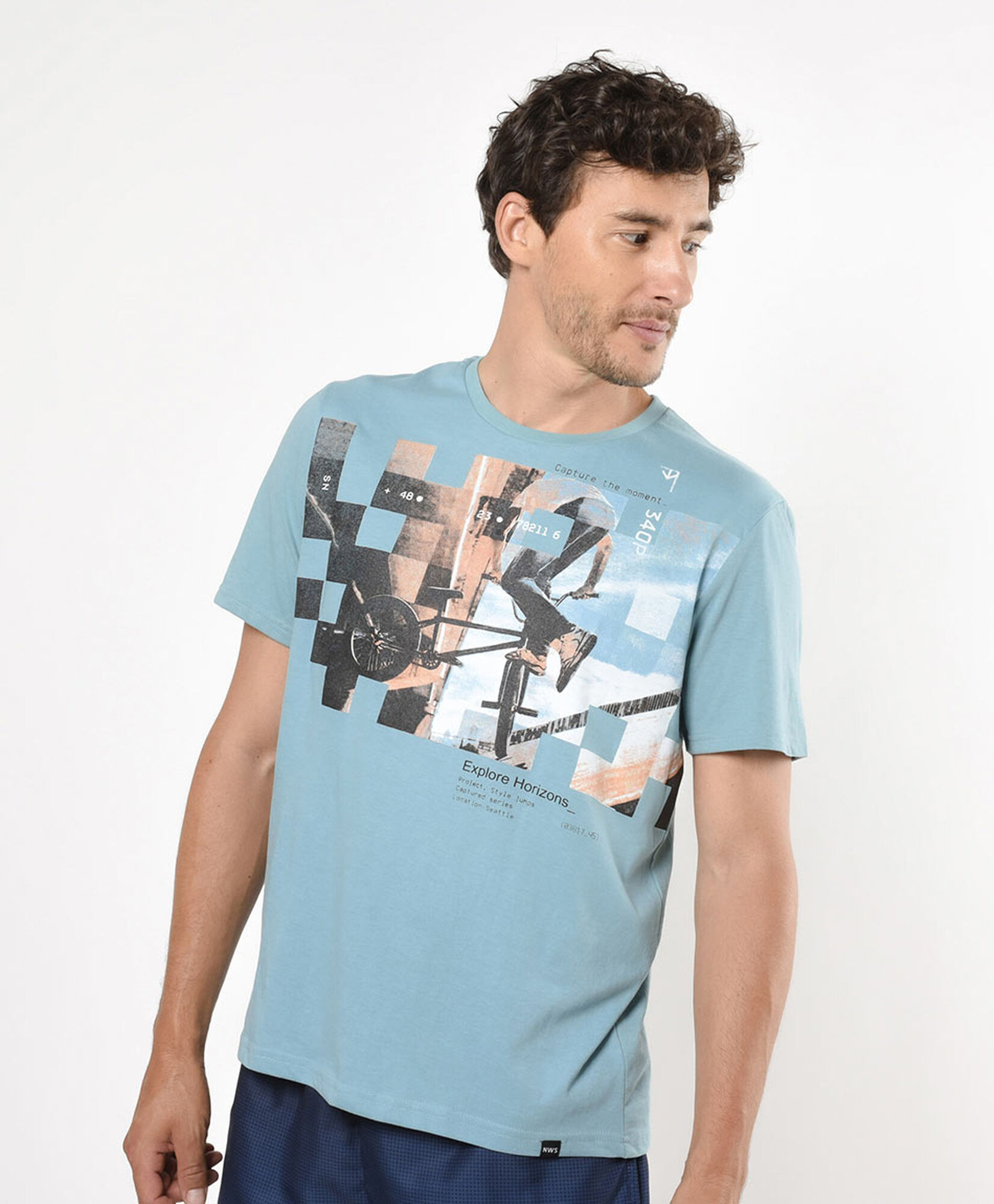 Polera deportiva hombre cuadros bicicleta Polera deportiva hombre cuadros bicicleta