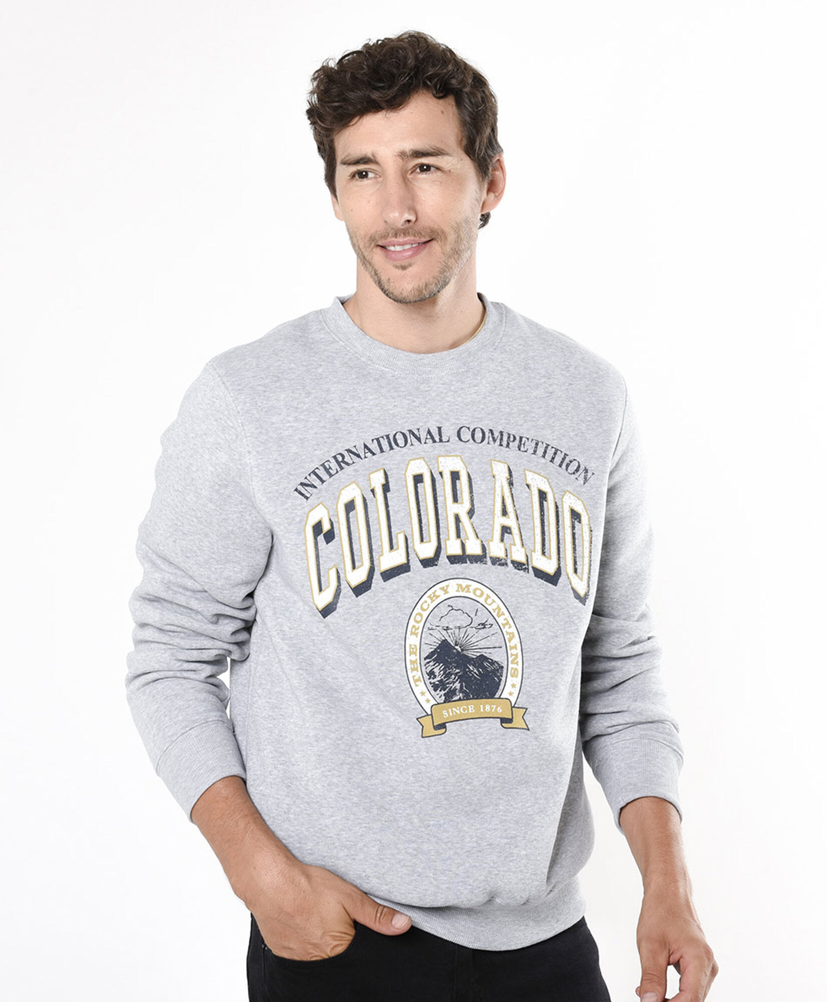 Polerón hombre estampado colorado Polerón hombre estampado colorado