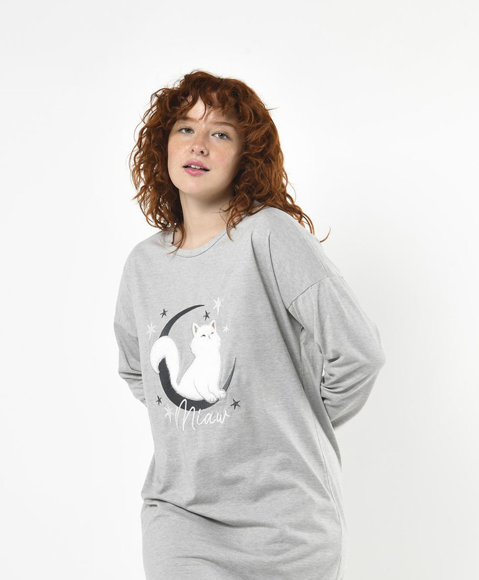 Camisola mujer gato en luna Camisola mujer gato en luna