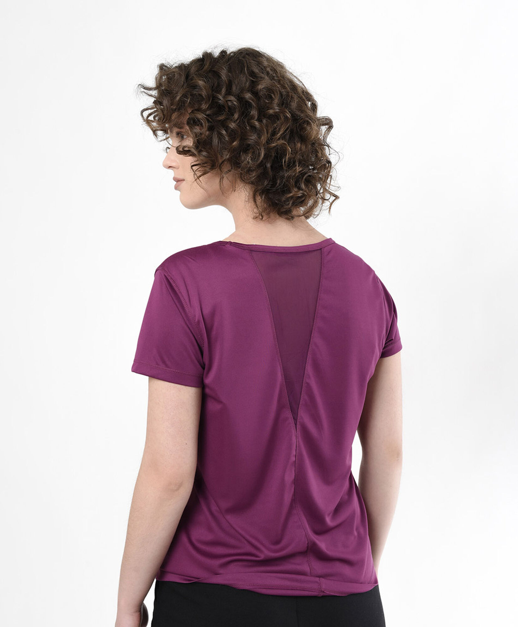 Polera deportiva mujer floral mesh crop Polera deportiva mujer floral mesh crop