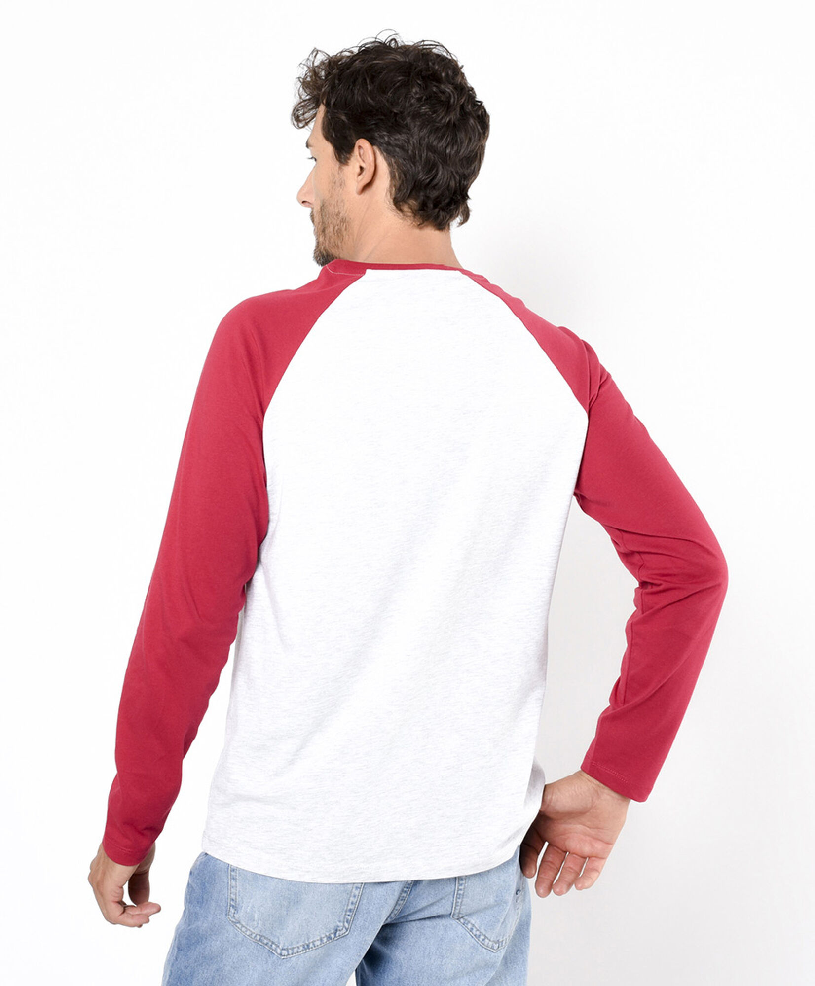 Polera hombre frase bicolor Polera hombre frase bicolor