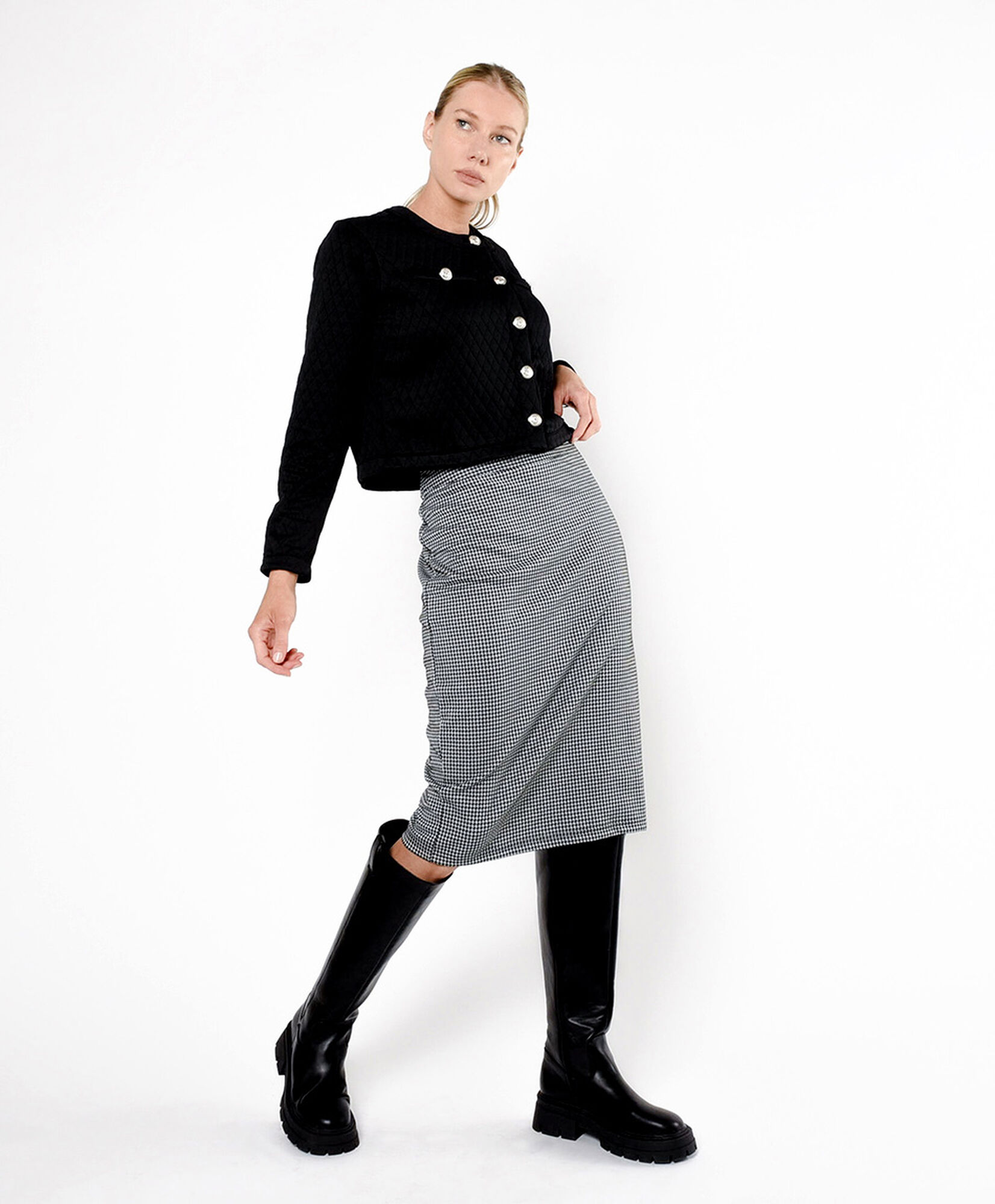 Falda mujer mini pied de poule Falda mujer mini pied de poule