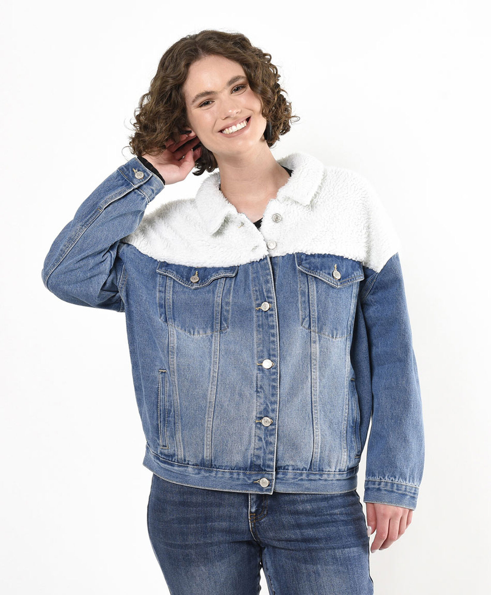 Chaqueta mujer denim mixta Chaqueta mujer denim mixta