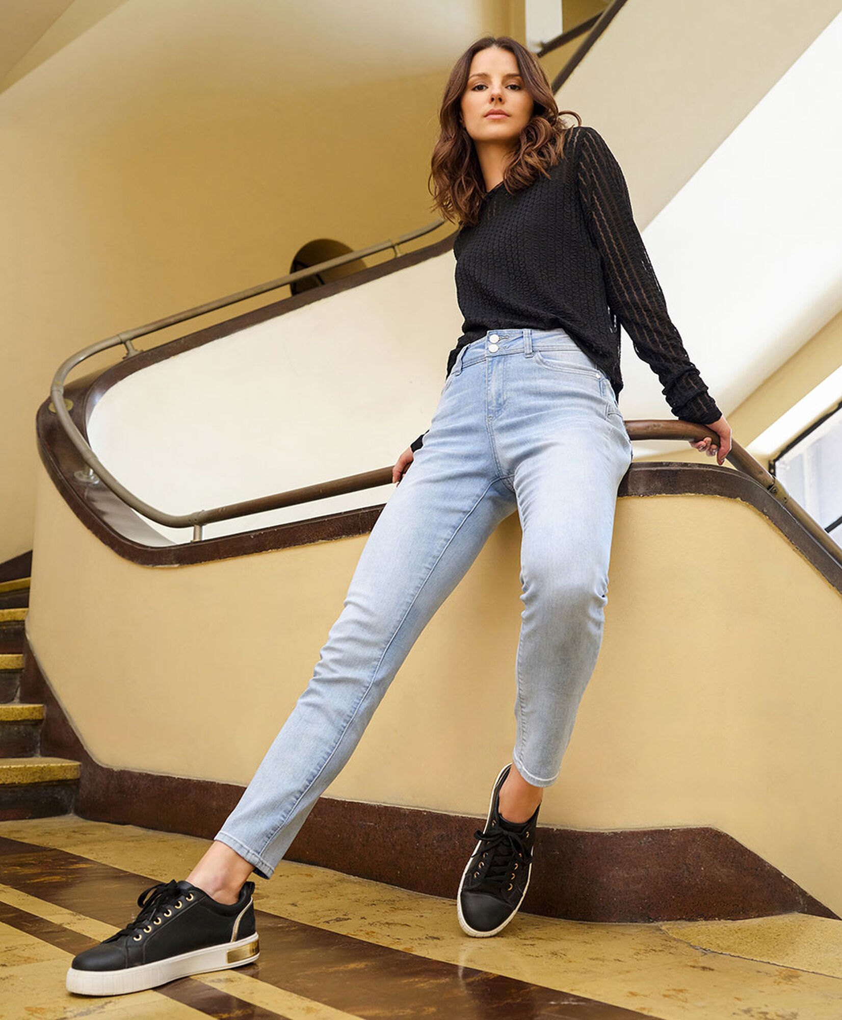 Jeans mujer doble botón skinny fit Jeans mujer doble botón skinny fit