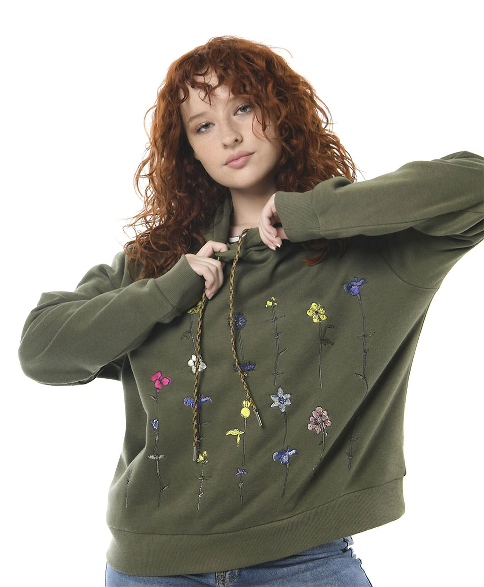 Polerón mujer flores bordadas Polerón mujer flores bordadas