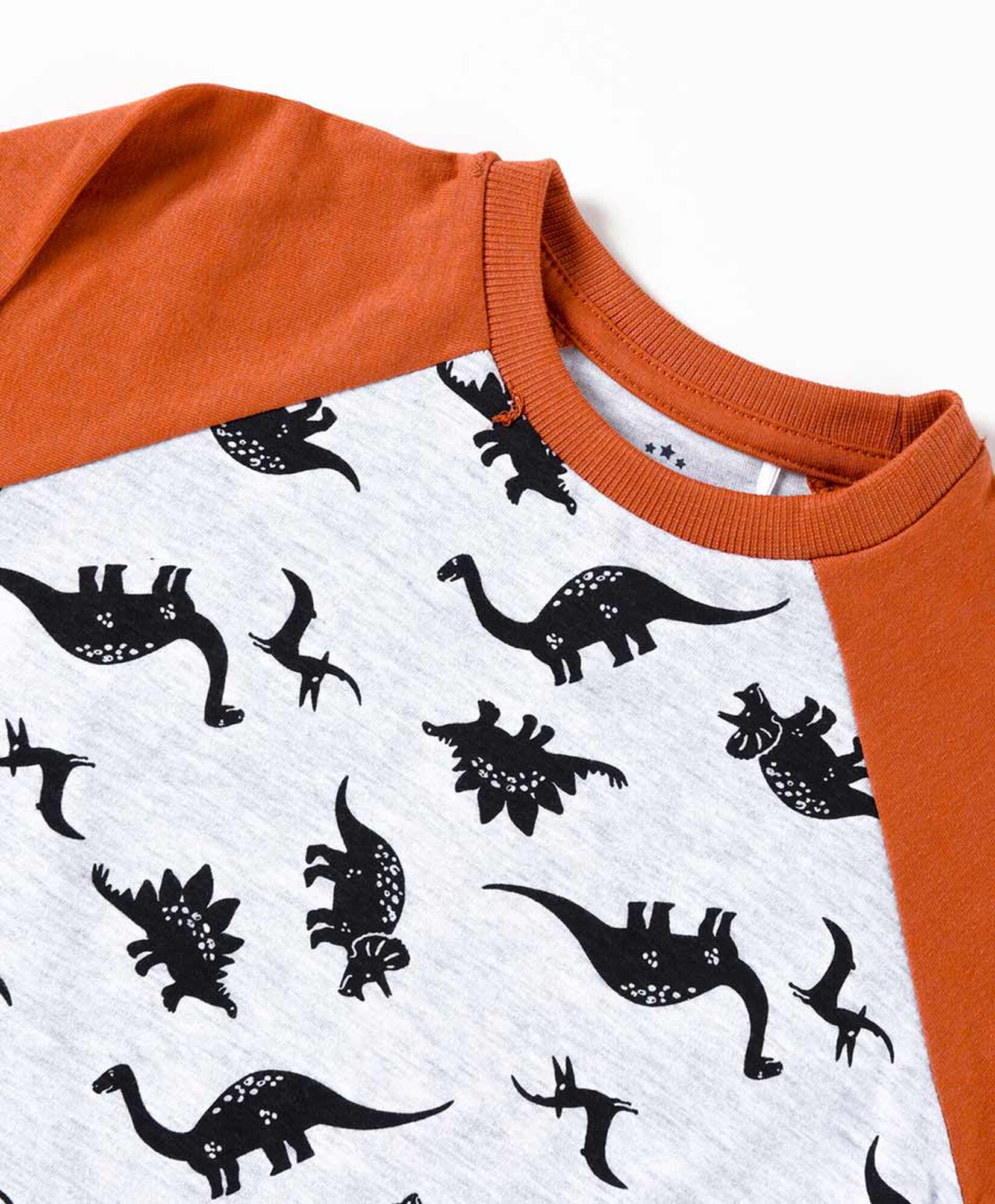 Polera bebé dinosaurio bicolor Polera bebé dinosaurio bicolor