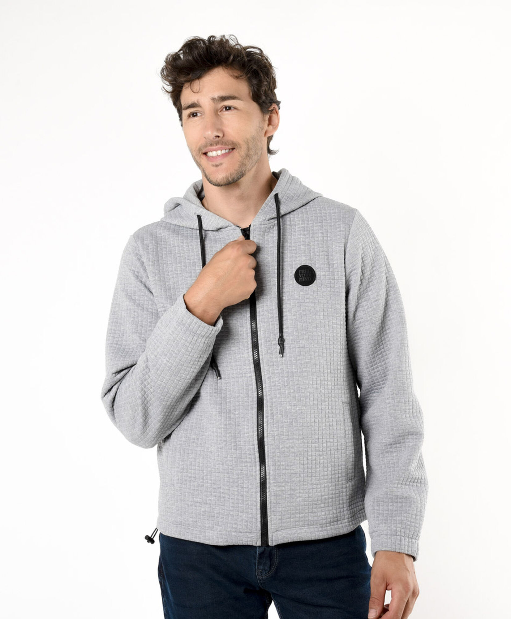 Chaqueta hombre costuras cuadritos Chaqueta hombre costuras cuadritos