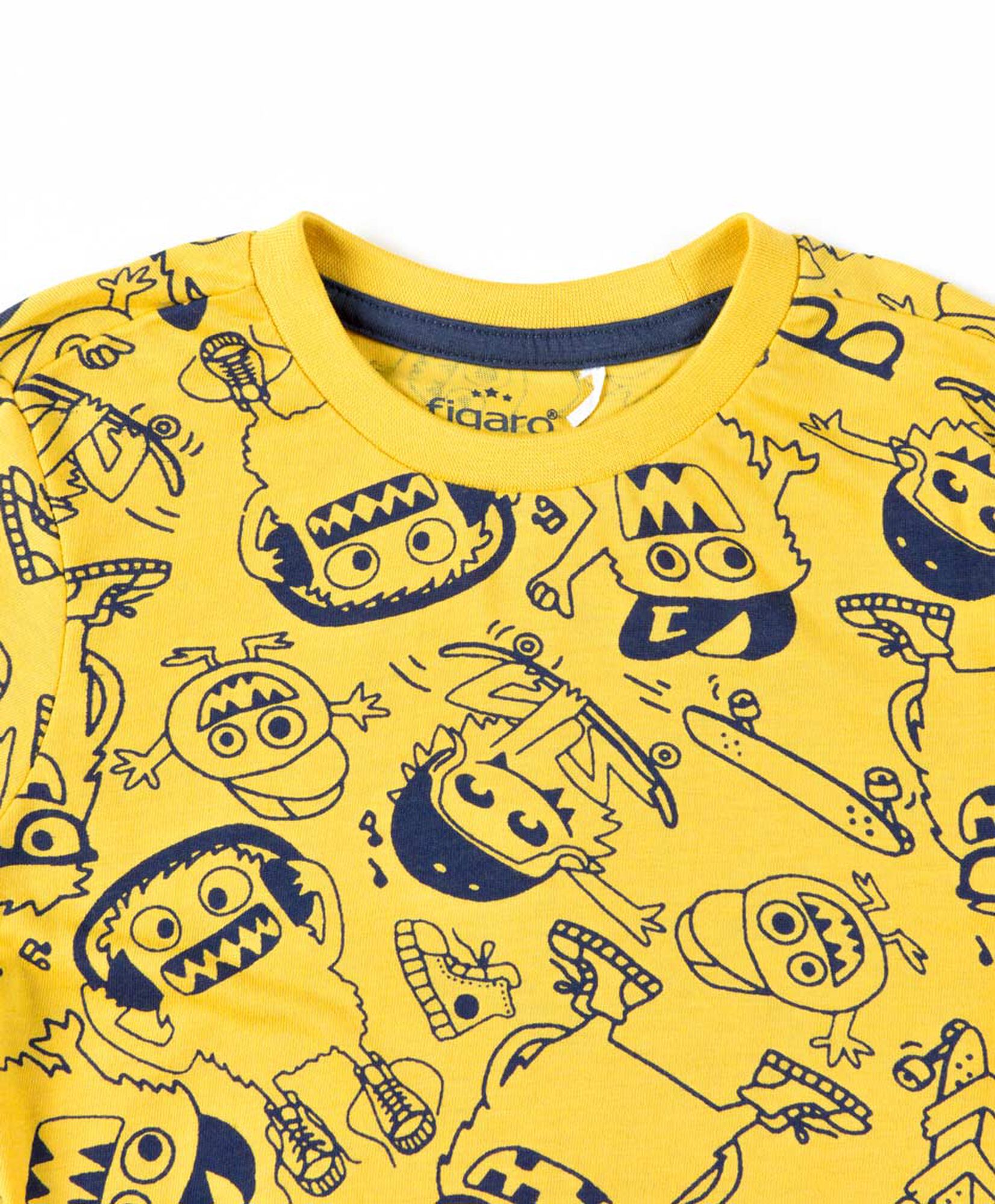Polera bebé estampado monstruo bicolor manga larga Polera bebé estampado monstruo bicolor manga larga