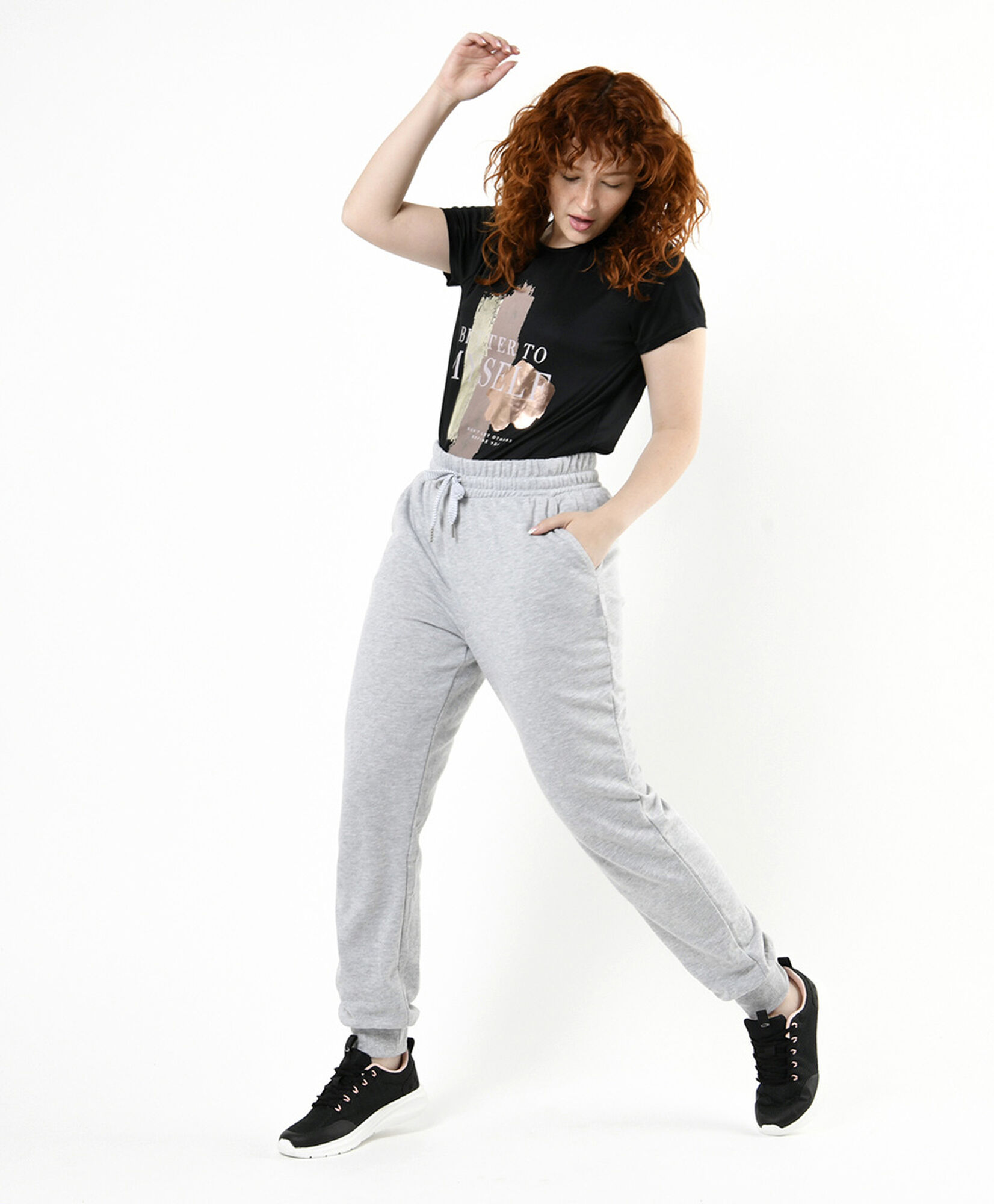 Pantalón de buzo mujer liso gris claro Pantalón de buzo mujer liso gris claro