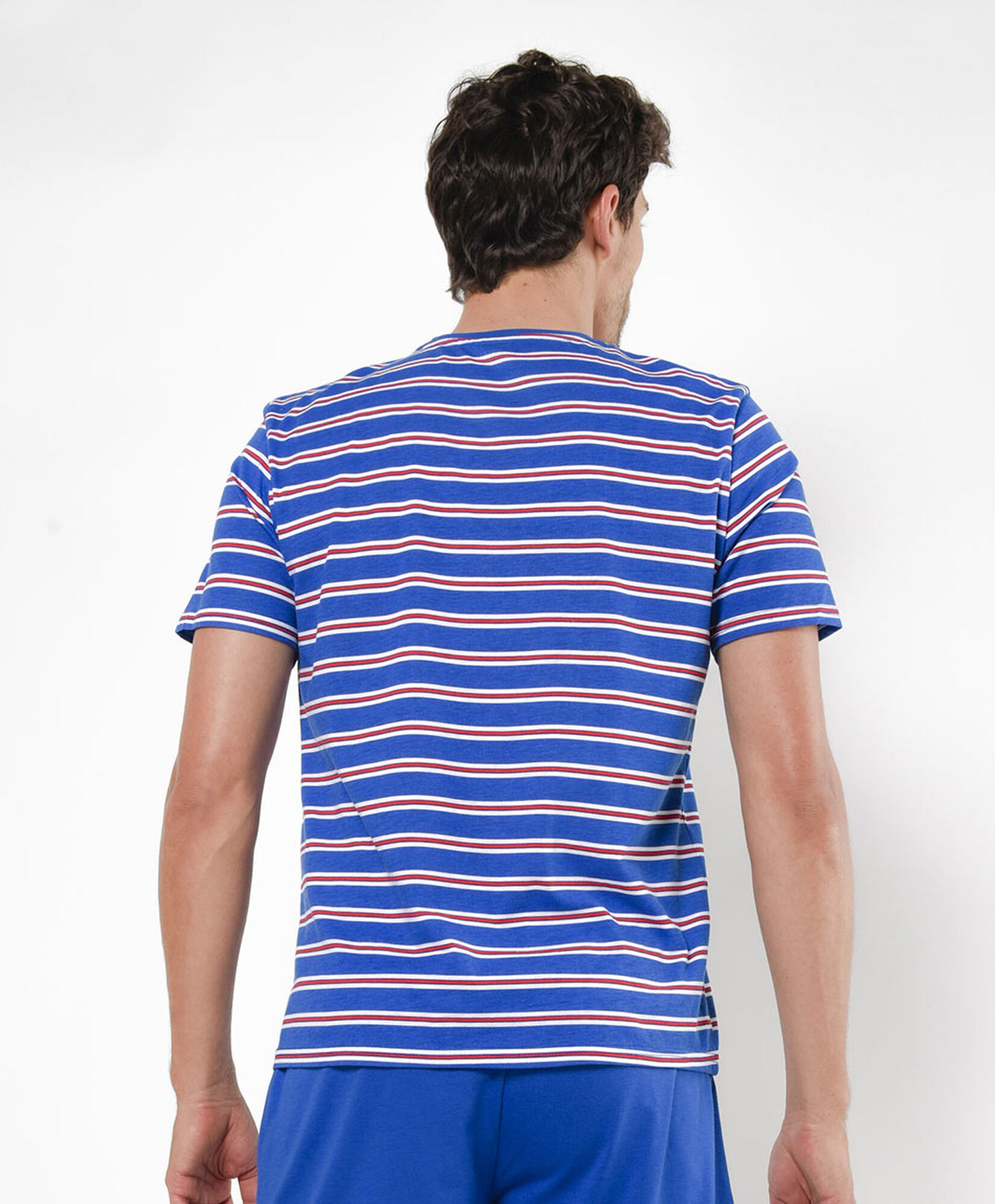 Pijama hombre líneas tricolor 2 piezas Pijama hombre líneas tricolor 2 piezas