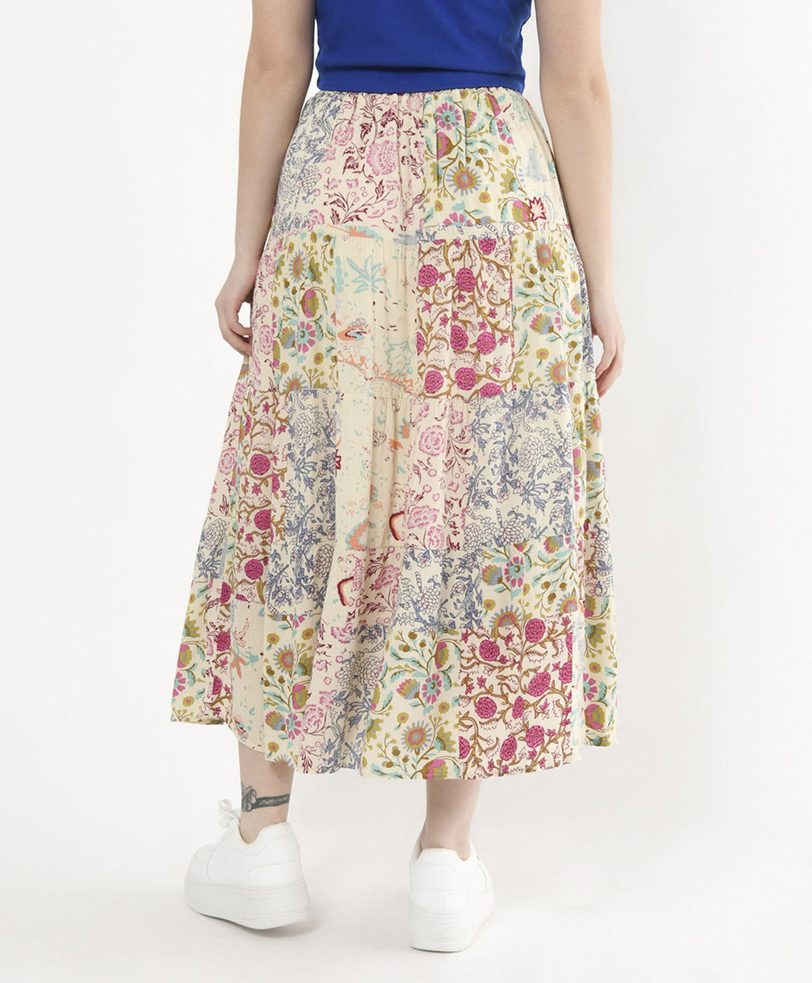Falda larga mujer floral patchwork Falda larga mujer floral patchwork