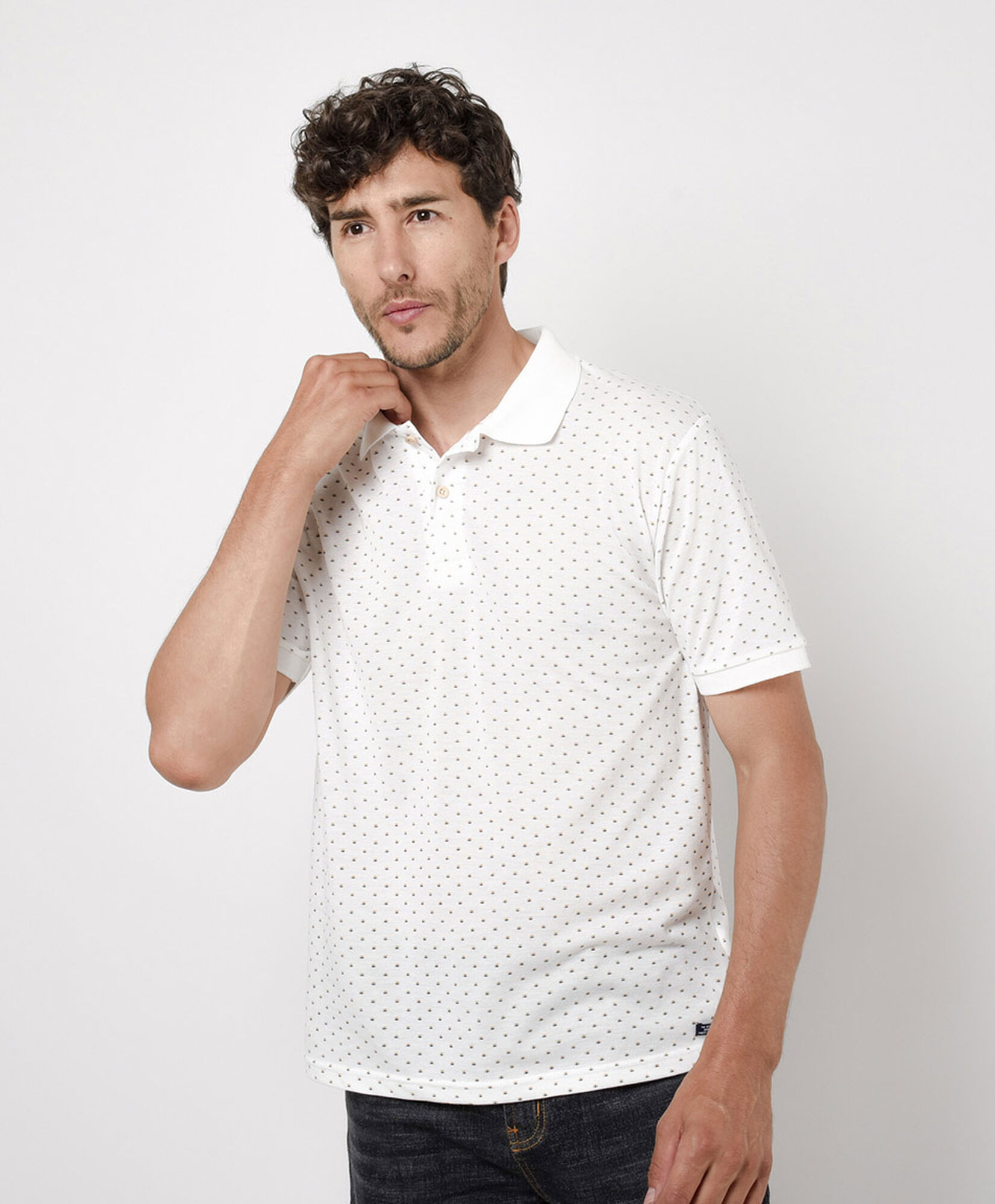 Polera hombre puntos cuello piqué Polera hombre puntos cuello piqué