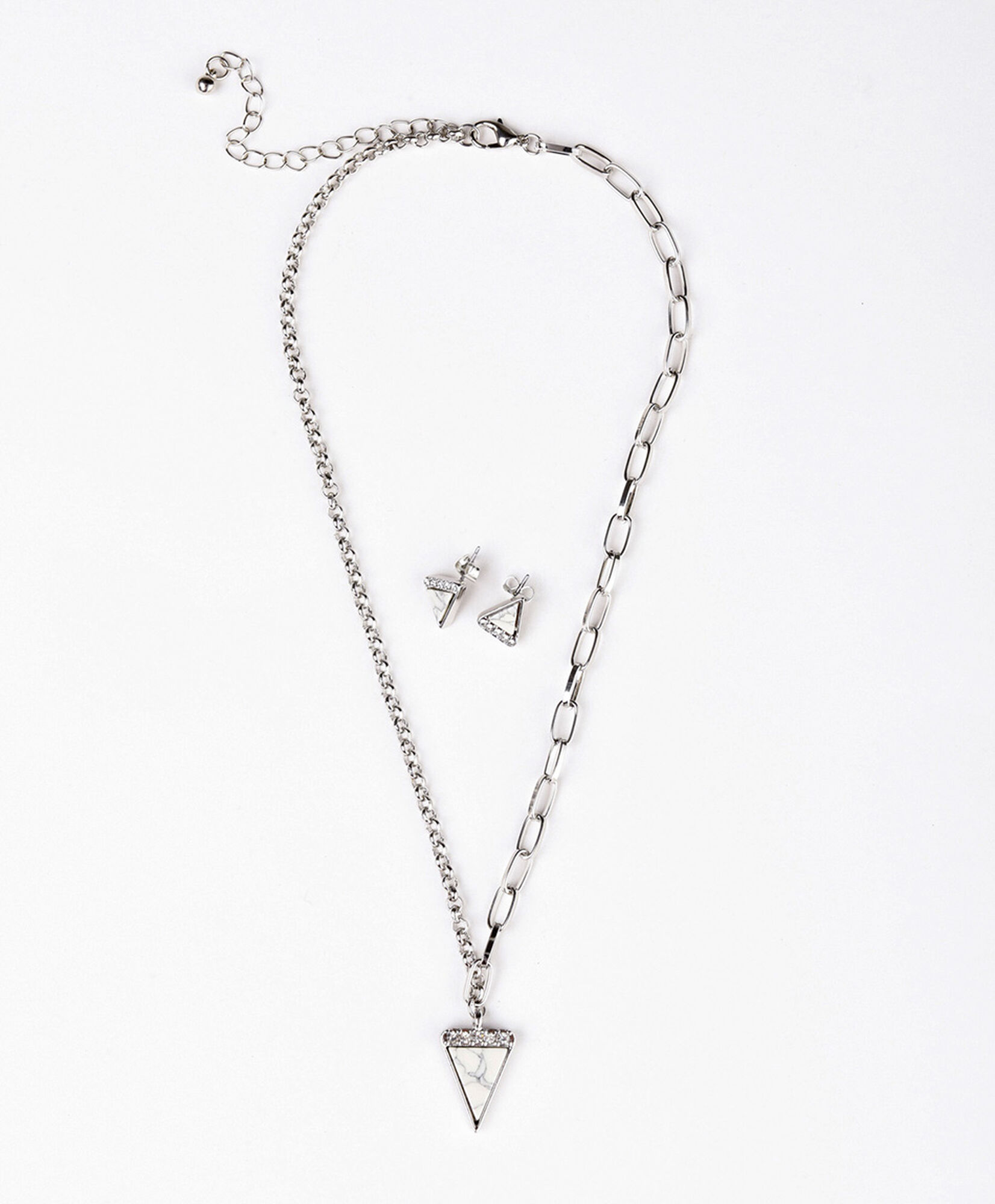 Set collar + aros mujer triángulo Set collar + aros mujer triángulo
