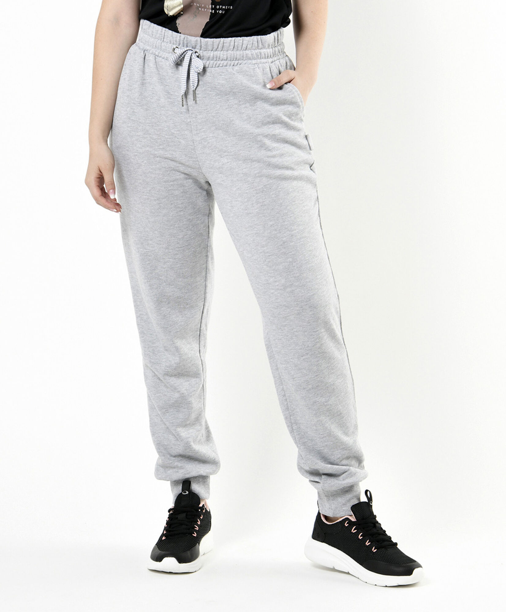 Pantalón de buzo mujer liso gris claro Pantalón de buzo mujer liso gris claro