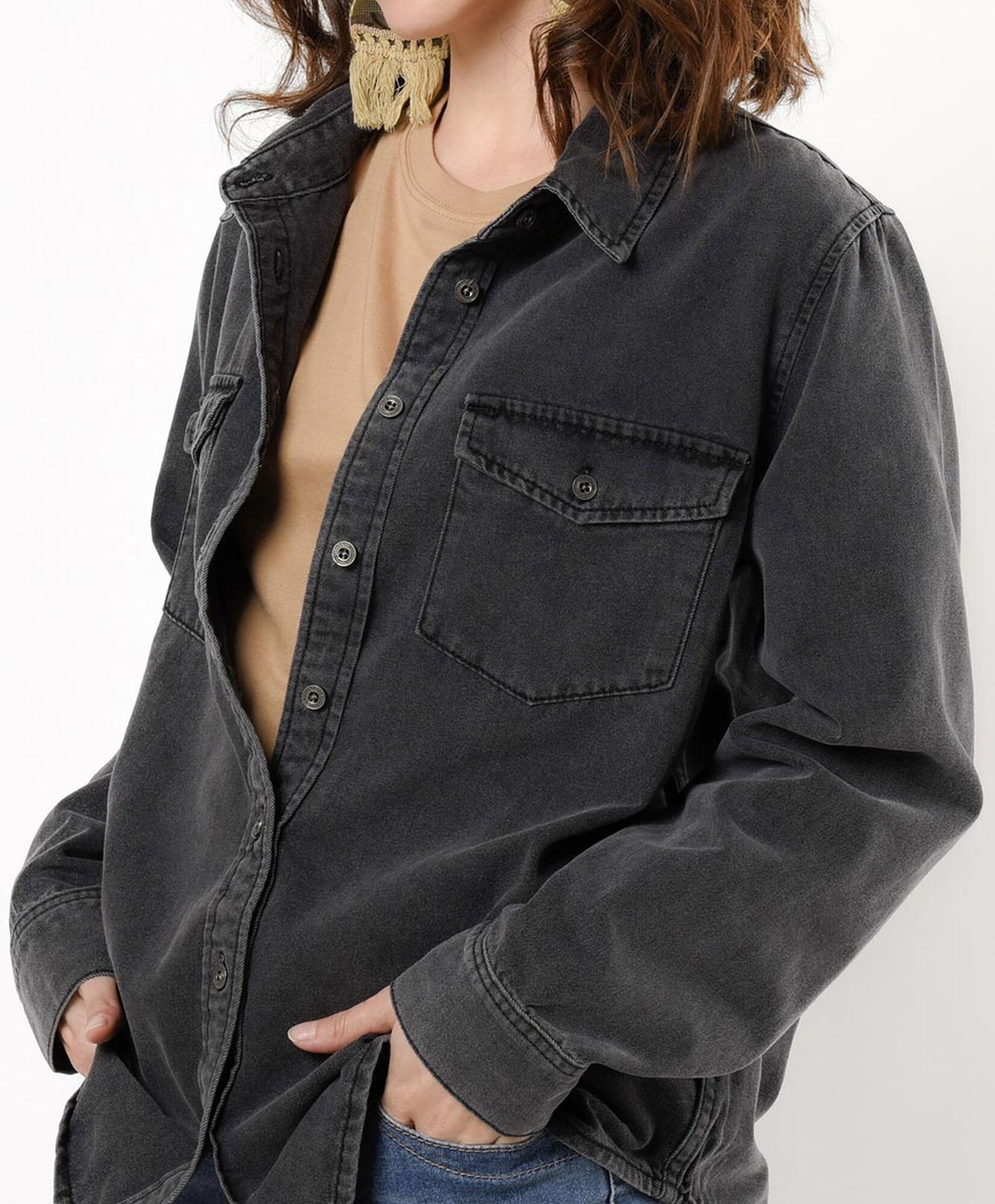 Blusa mujer denim dark Blusa mujer denim dark