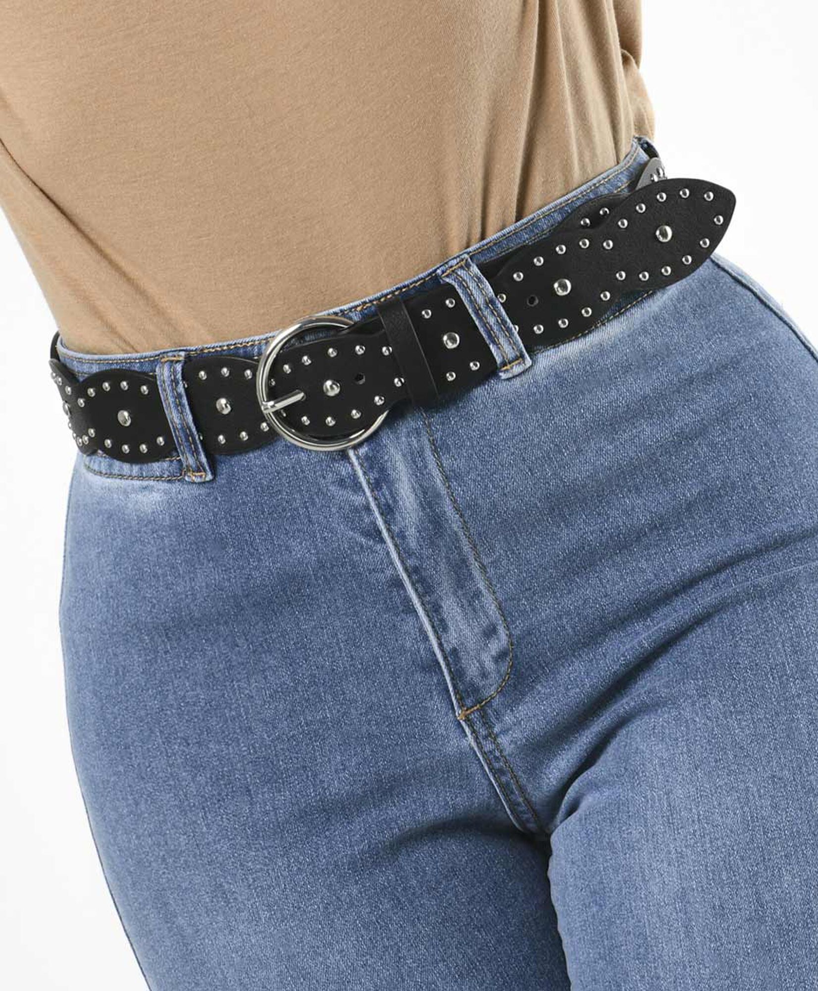 Cinturón mujer ondulado tachas Cinturón mujer ondulado tachas