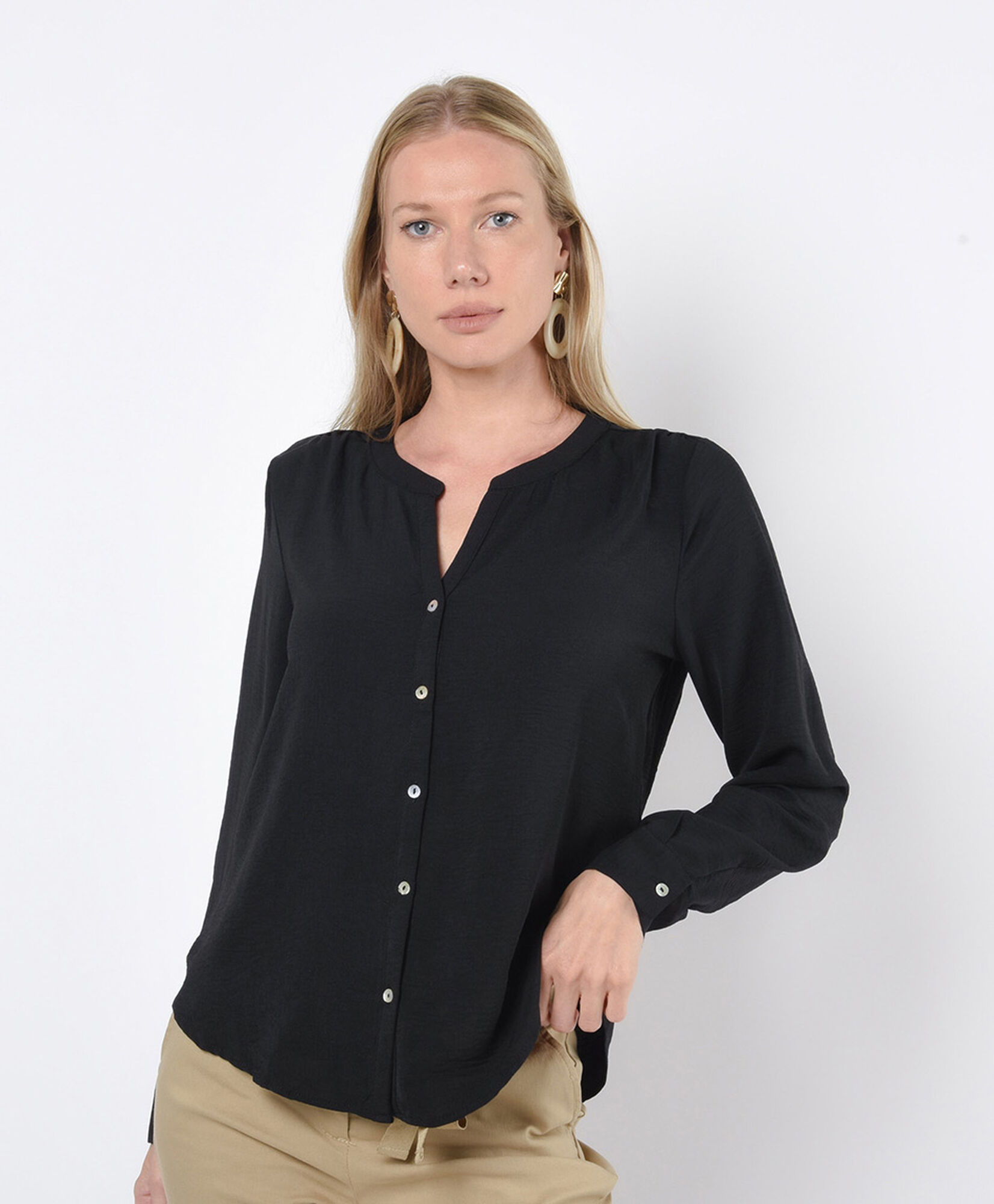 Blusa mujer botones lisa Blusa mujer botones lisa