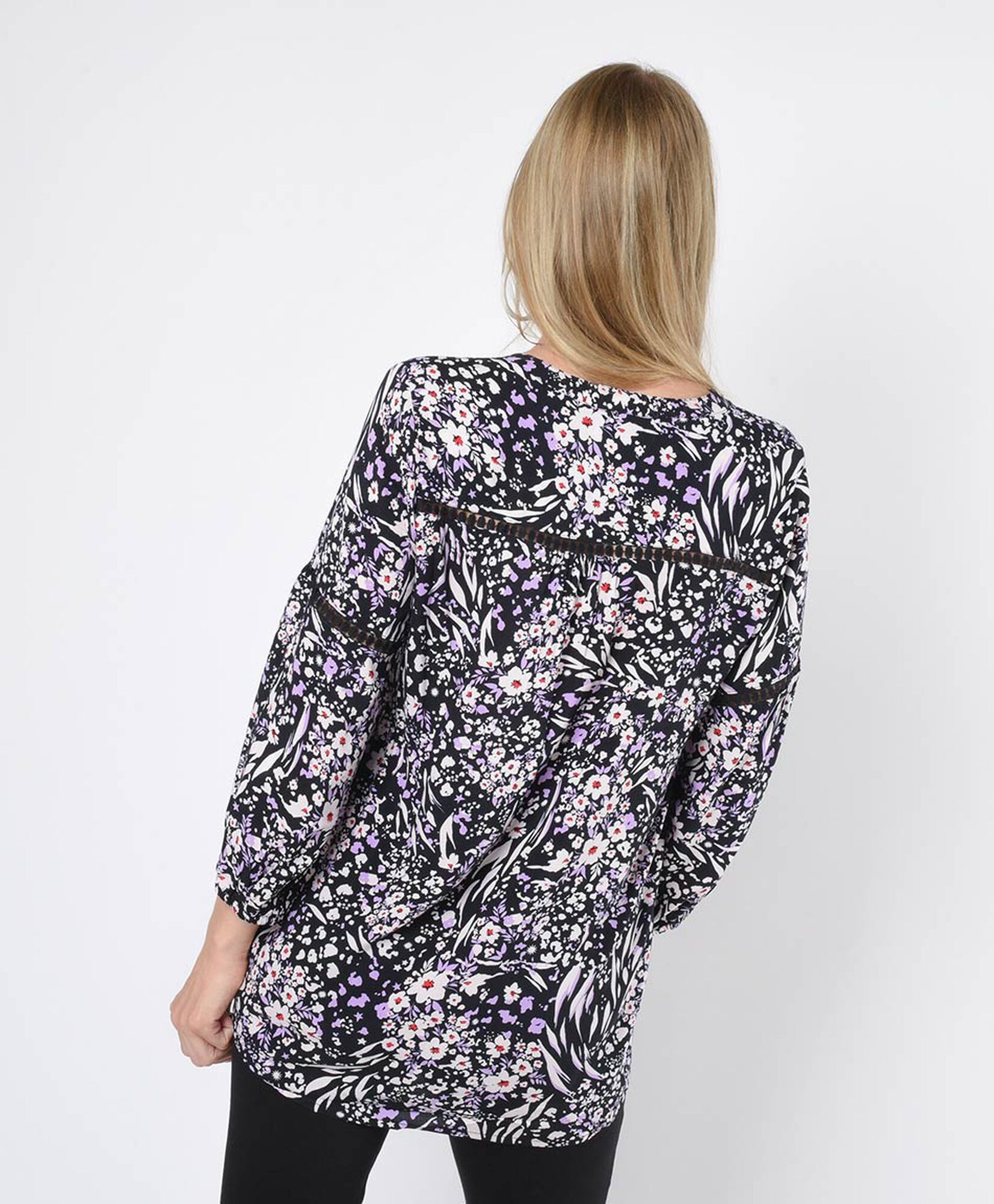 Blusa mujer floreada detalles encaje Blusa mujer floreada detalles encaje