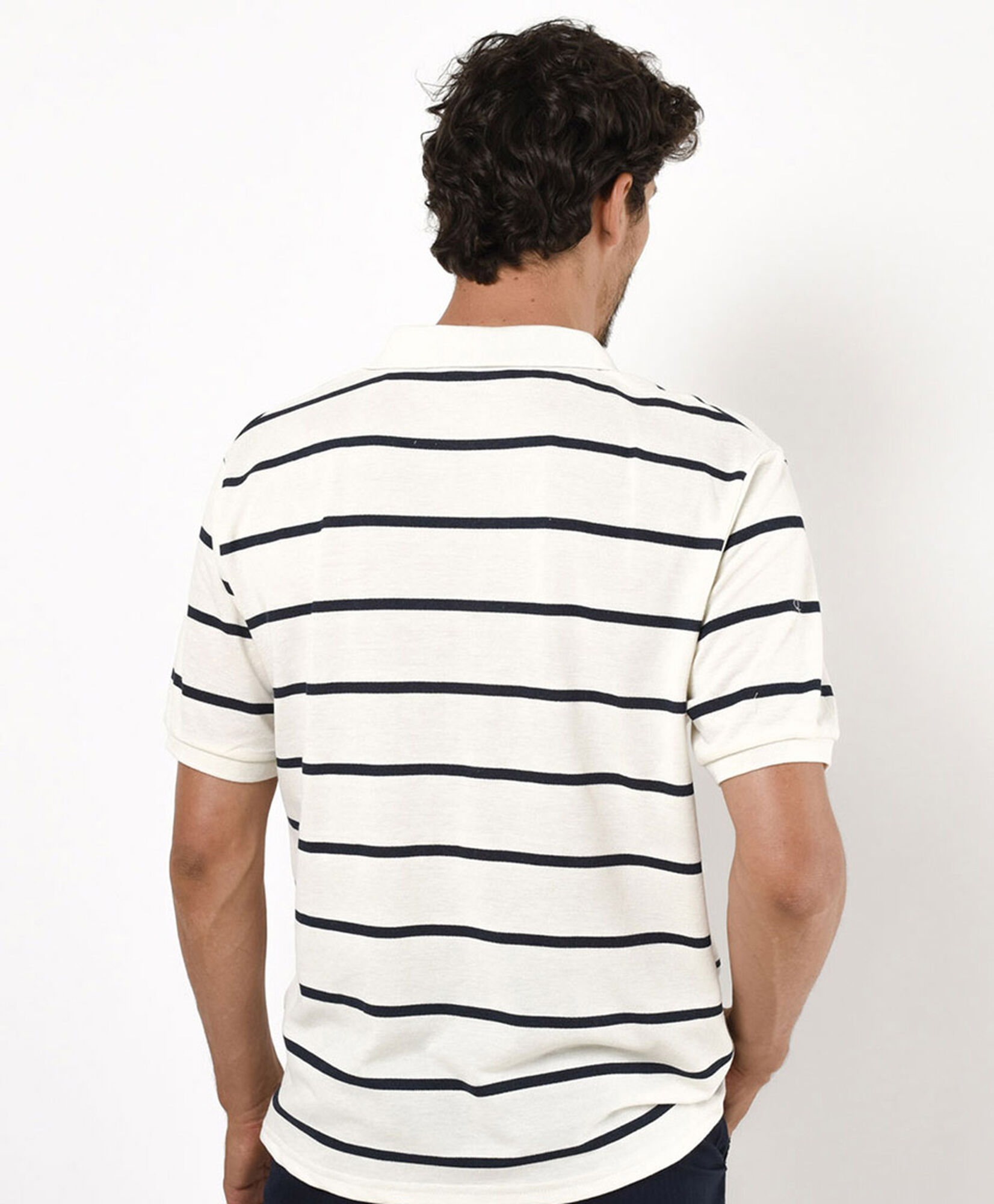 Polera hombre líneas cuello piqué Polera hombre líneas cuello piqué