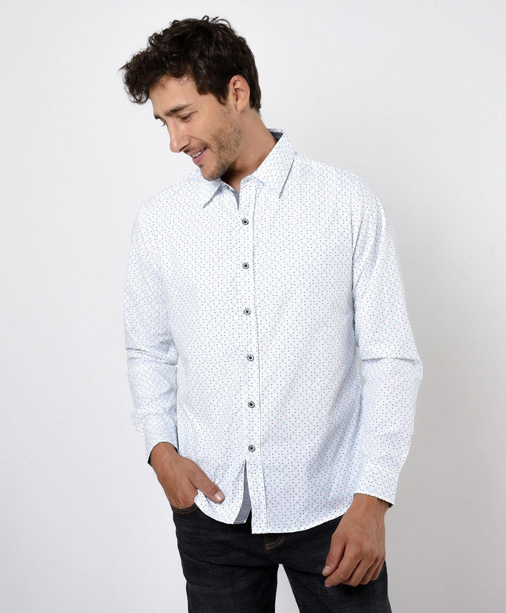 Camisa hombre líneas y círculos Camisa hombre líneas y círculos